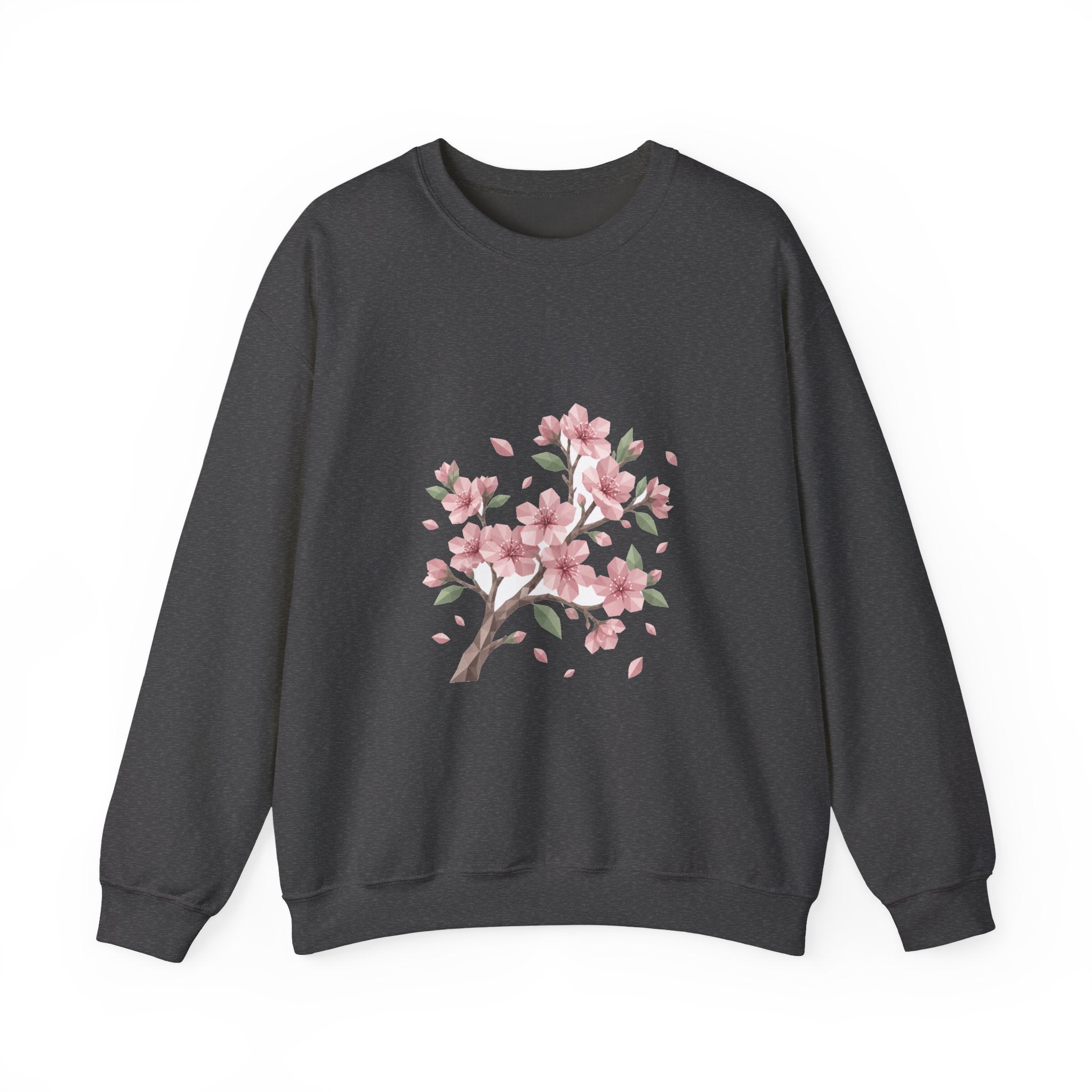 Matching Couple Sweatshirt - Cherry Blossom & Maple Leaf Matching Couple Premium Fleece Sweatshirt Geometric Art His Hers Love Gift - Design A