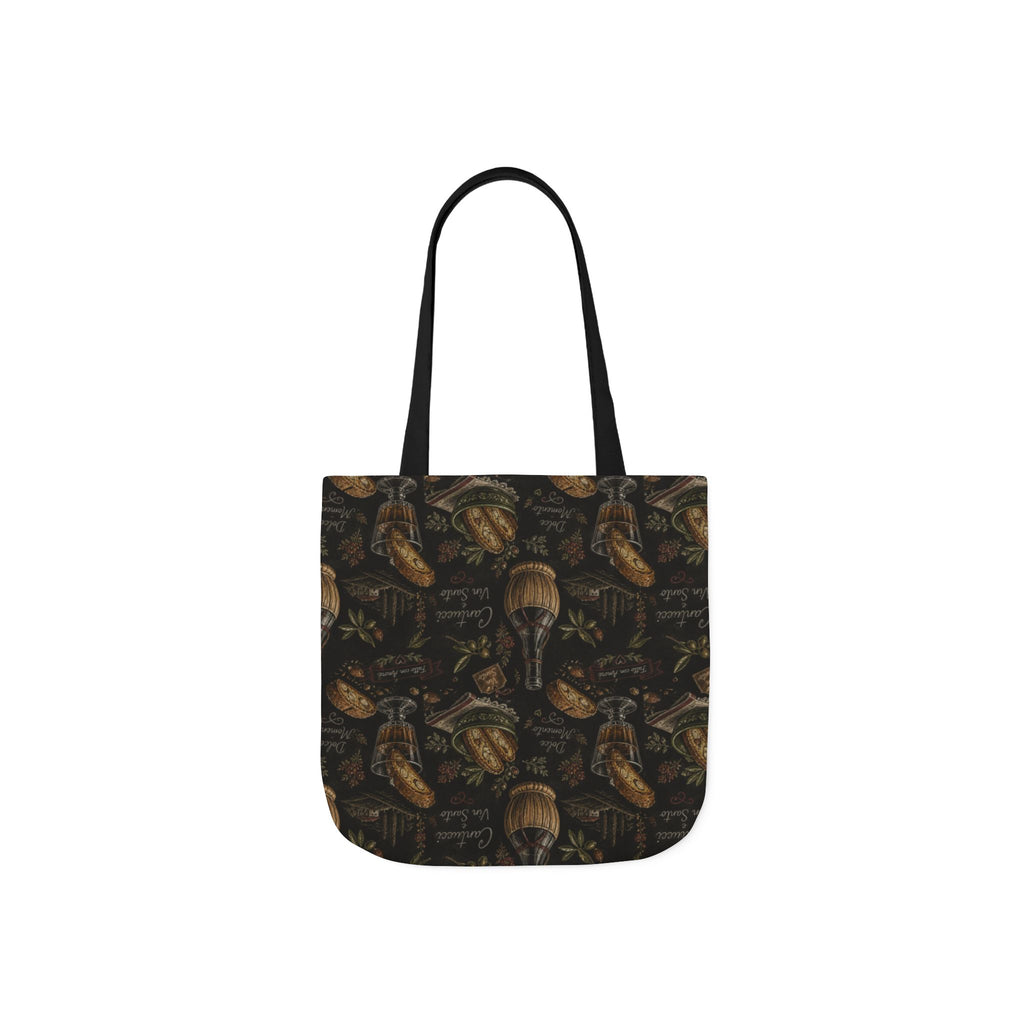 Biscotti & Vin Santo Canvas Tote Bag Mediterranean Kitchen Chalk Art Design Italian Cottagecore Gift