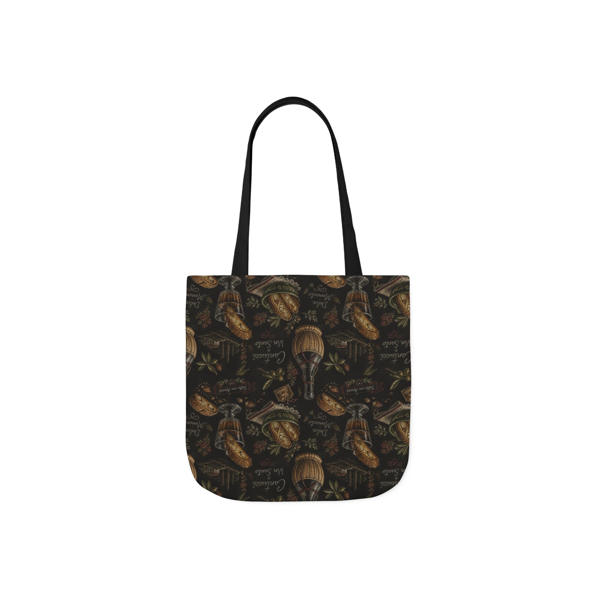 Biscotti & Vin Santo Canvas Tote Bag Mediterranean Kitchen Chalk Art Design Italian Cottagecore Gift