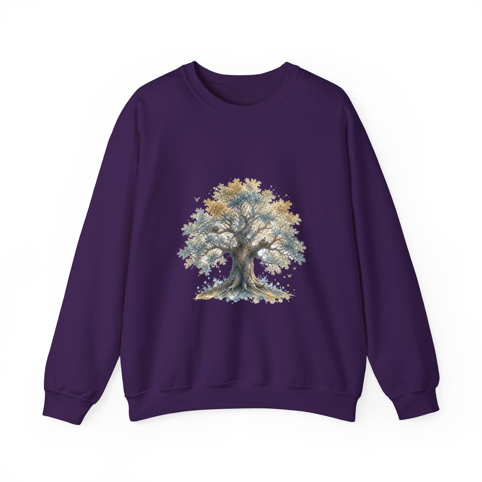 Matching Couple Sweatshirt - Ancient Oak & Deep Roots Matching Couple Comfort Colors Crew Watercolor Art His Hers Birthday Gift - Design A