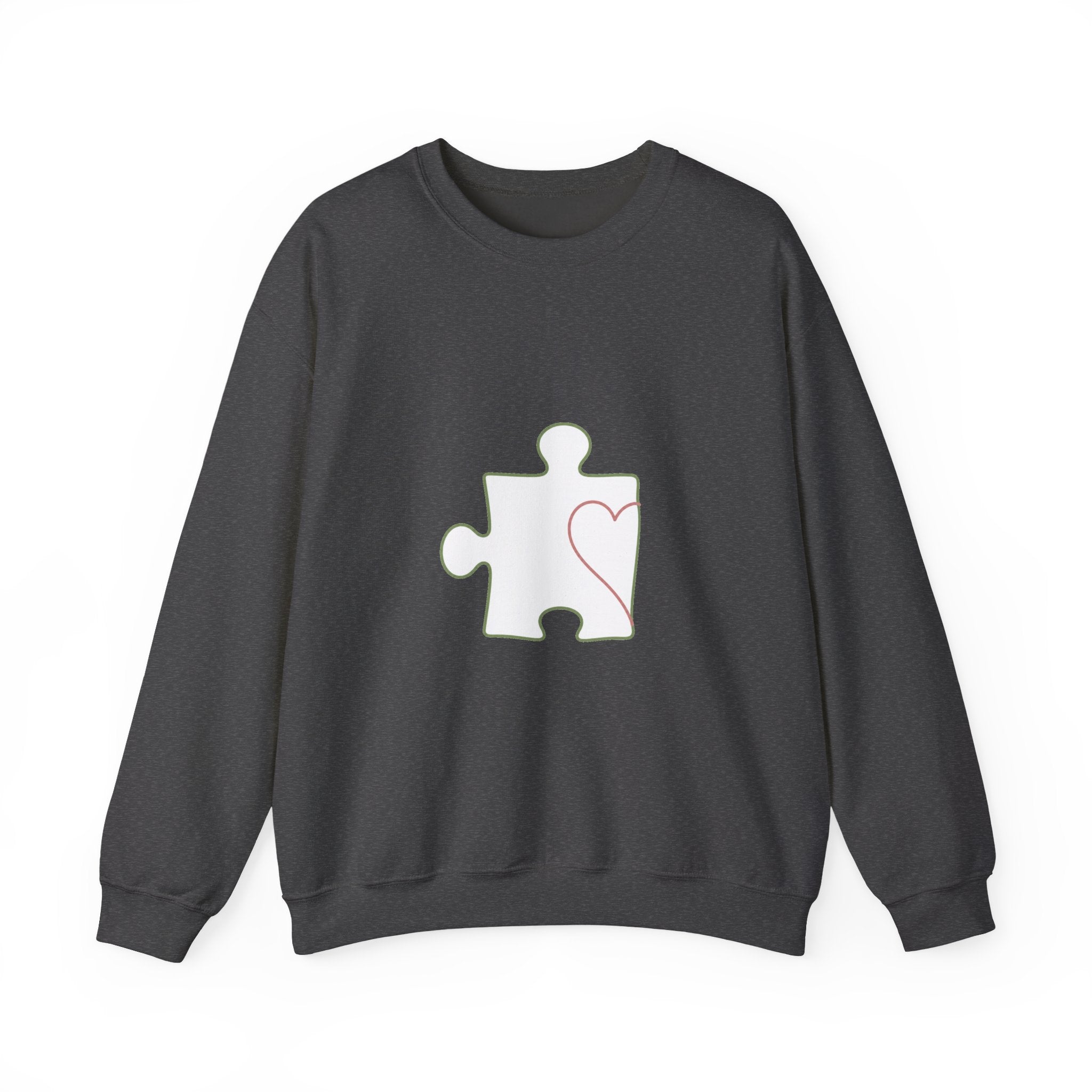 Matching Couple Sweatshirt - Puzzle Pieces Matching Couple Crewneck Sweatshirt Minimalist Art His Hers Valentine Gift - Design A
