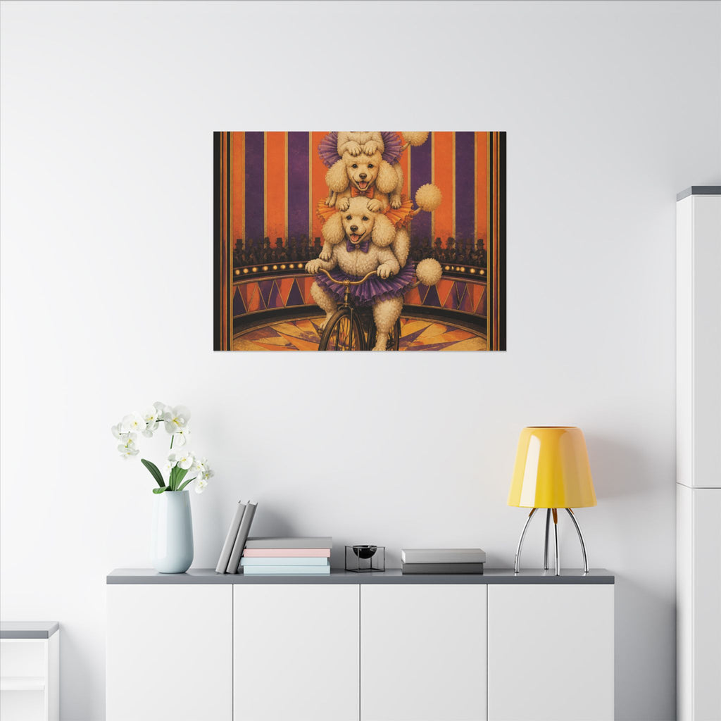 Poodle Stack Bicycle Wall Art Canvas 16×20 Art Deco Entryway Decor Maximalist Print