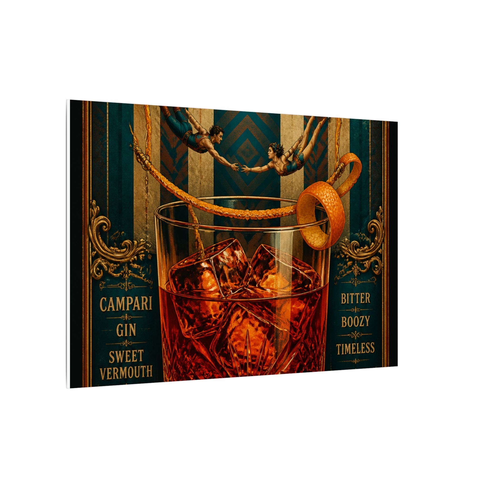 Negroni Trapeze Act Wall Art Canvas 16×20 Baroque Home Office Decor Maximalist Print