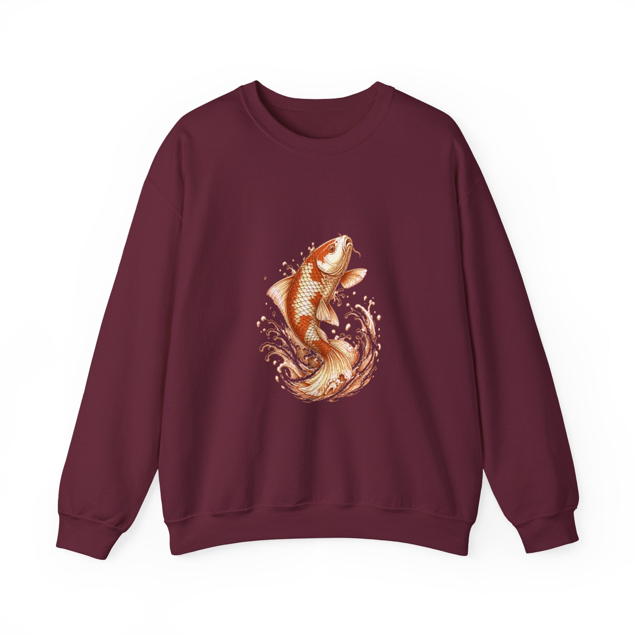 Matching Couple Sweatshirt - Koi Fish Yin Yang Matching Couple Comfort Colors Crew Hand-Drawn Art His Hers Anniversary Gift - Design A