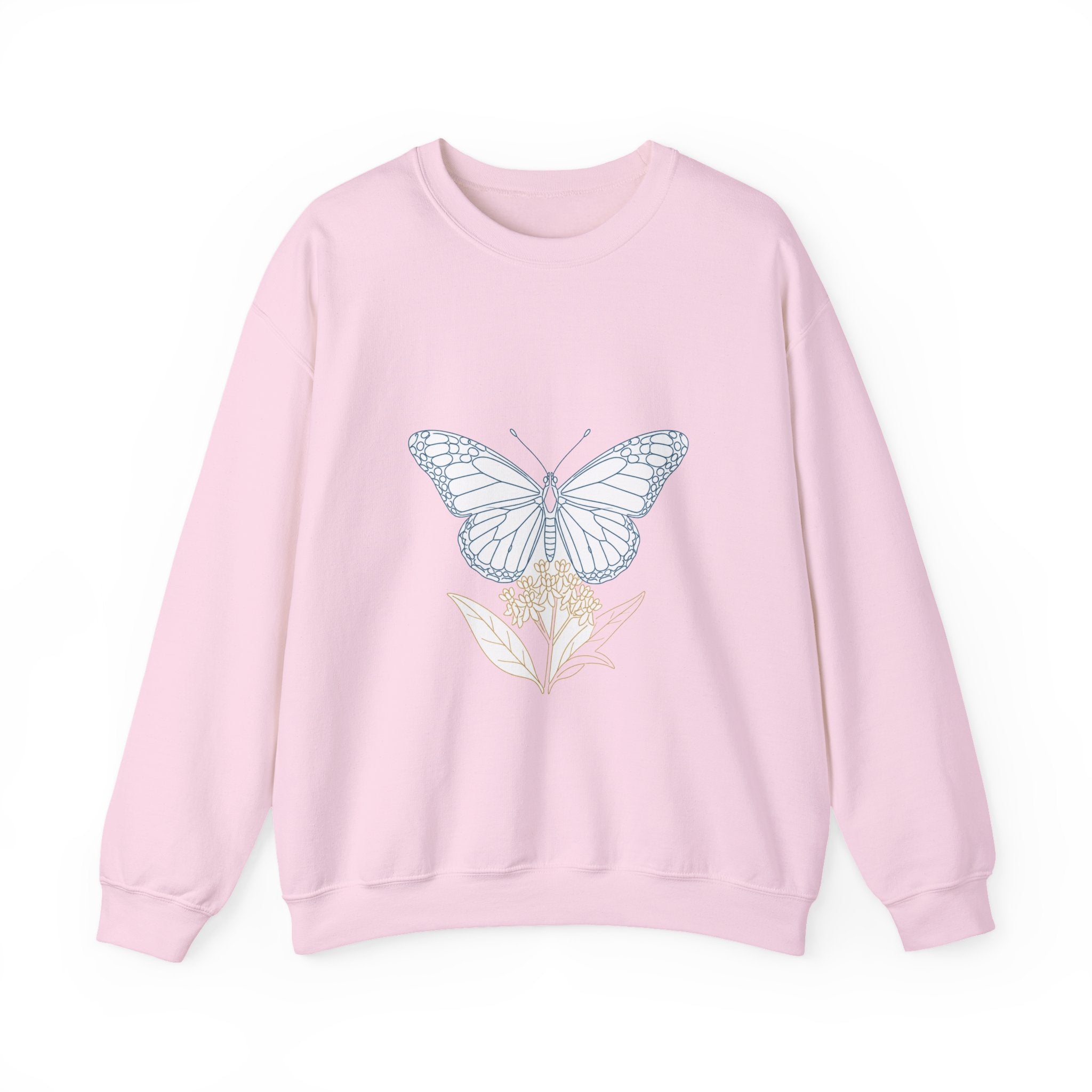 Matching Couple Sweatshirt - Butterfly & Moth Matching Couple Comfort Colors Crew Minimalist Art His Hers Christmas Gift - Design A