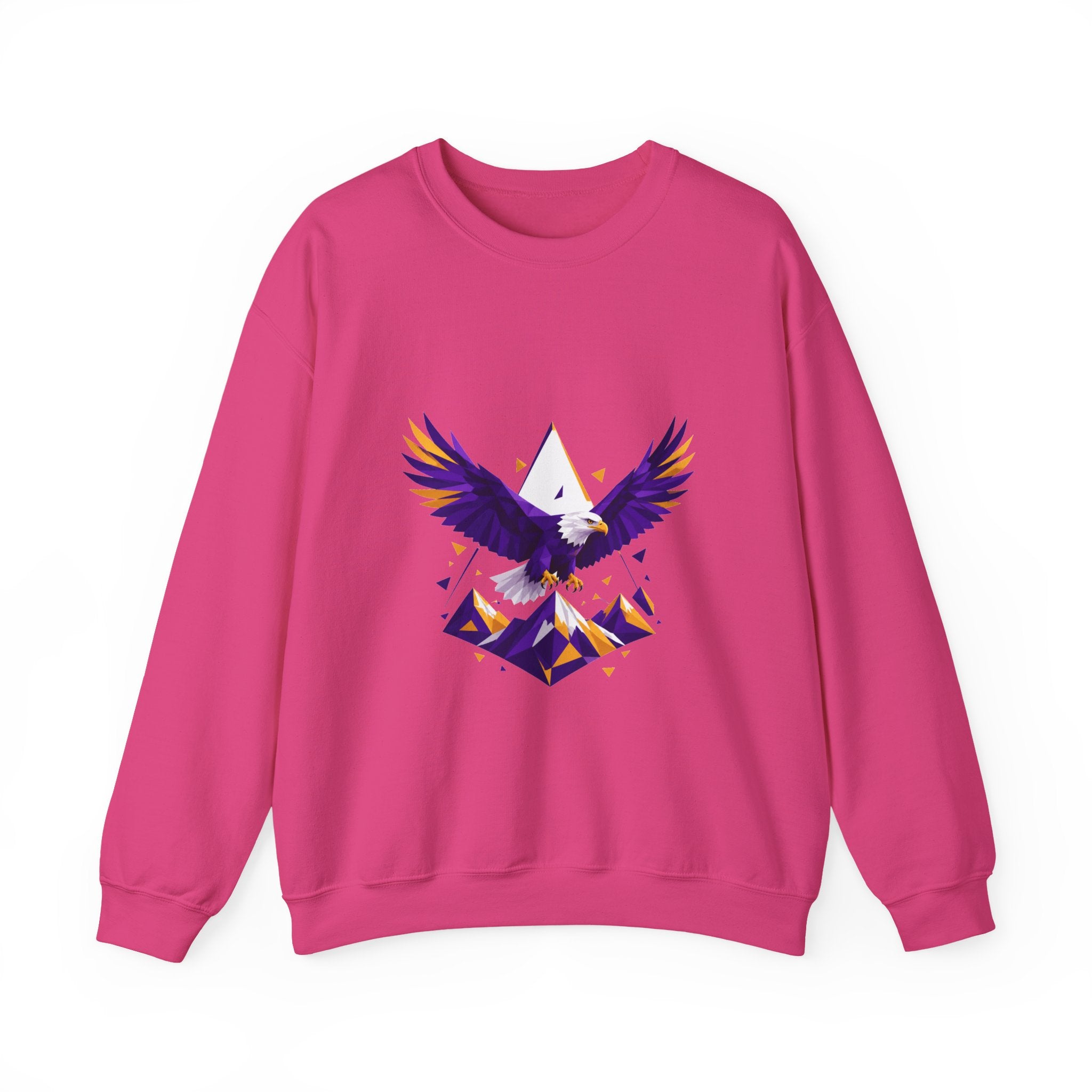 Matching Couple Sweatshirt - Eagle & Whale Matching Couple Premium Fleece Sweatshirt Geometric Art His Hers Love Gift - Design A