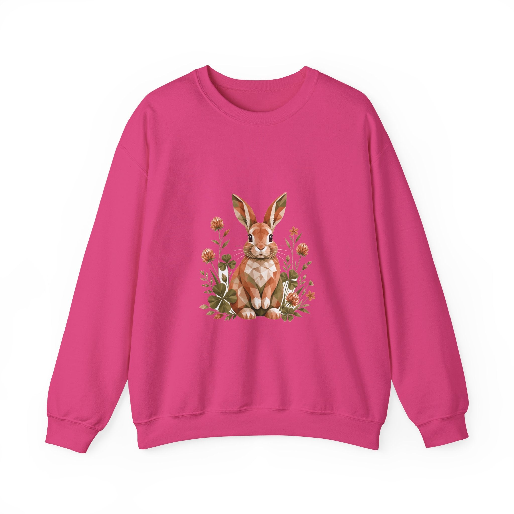 Matching Couple Sweatshirt - Fox & Rabbit Matching Couple Comfort Colors Crew Geometric Art His Hers Love Gift - Design B