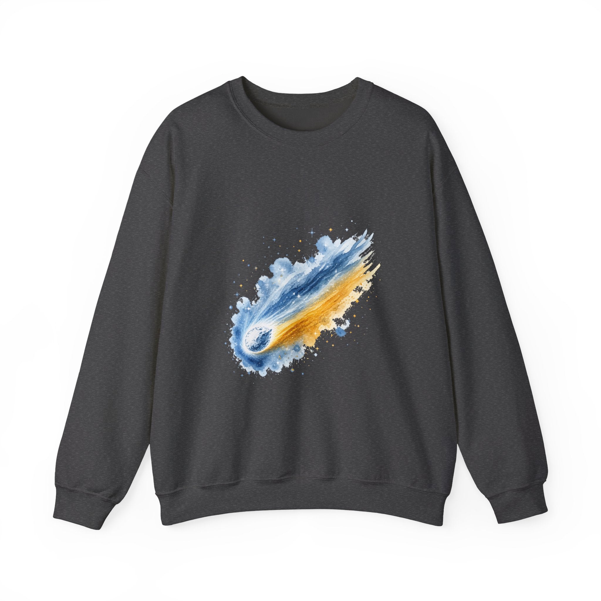 Matching Couple Sweatshirt - Comet & Asteroid Matching Couple Crewneck Sweatshirt Watercolor Art His Hers Engagement Gift - Design A