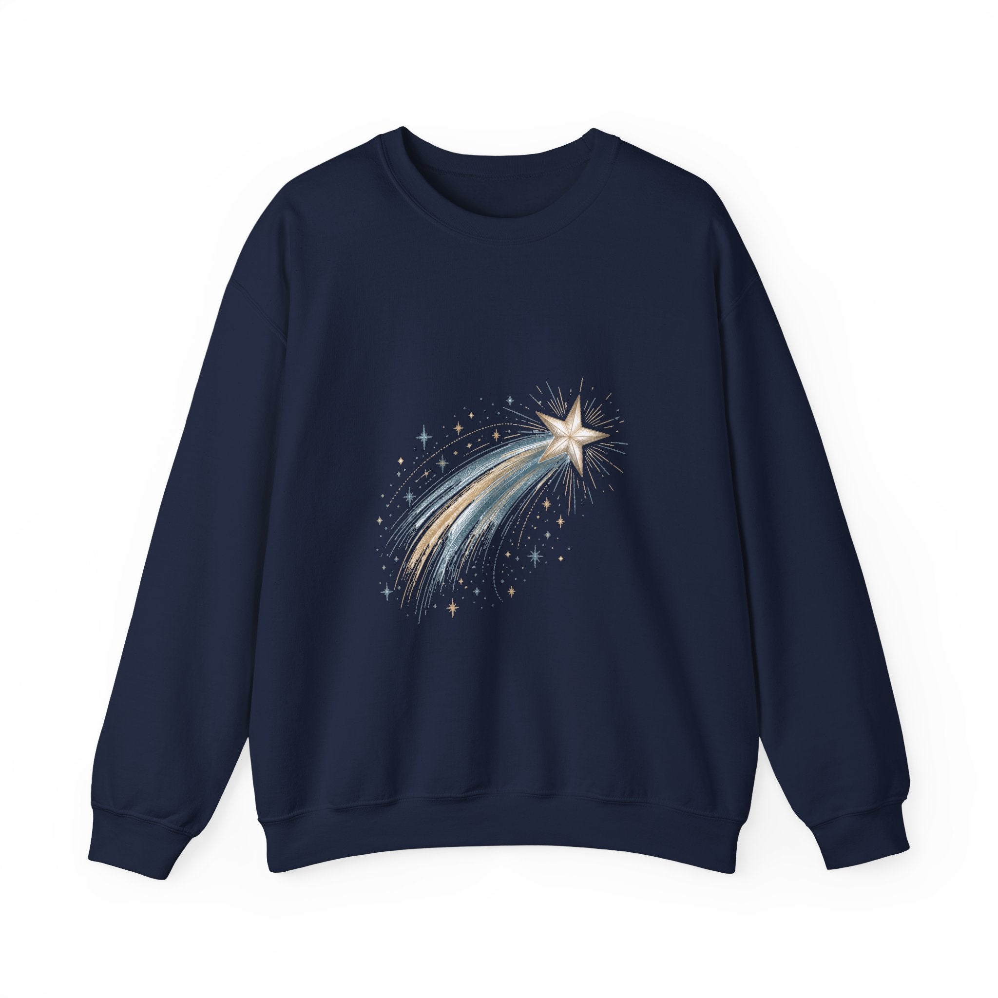 Matching Couple Sweatshirt - Shooting Star & North Star Matching Couple Crewneck Sweatshirt Hand-Drawn Art His Hers Best Friend Gift - Design A