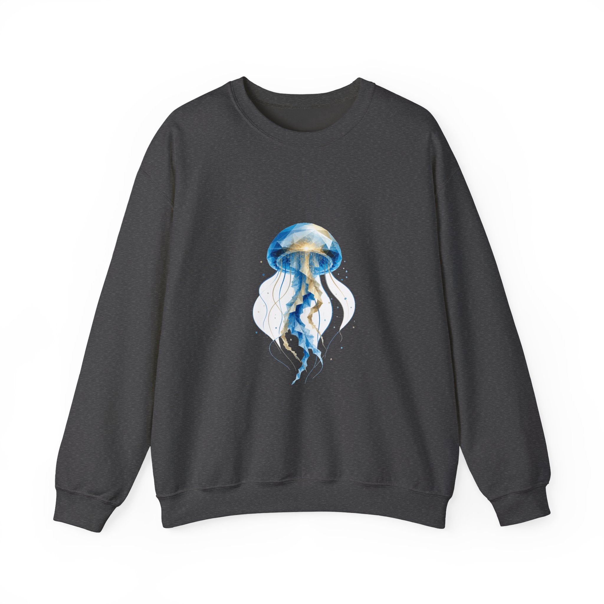 Matching Couple Sweatshirt - Octopus & Jellyfish Matching Couple Premium Fleece Sweatshirt Geometric Art His Hers Love Gift - Design B