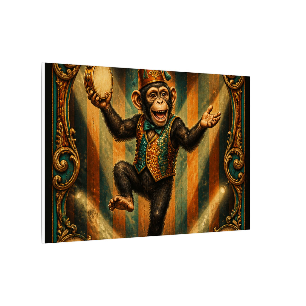 Dancing Monkey Wall Art Canvas 16×20 Baroque Home Office Decor Maximalist Print