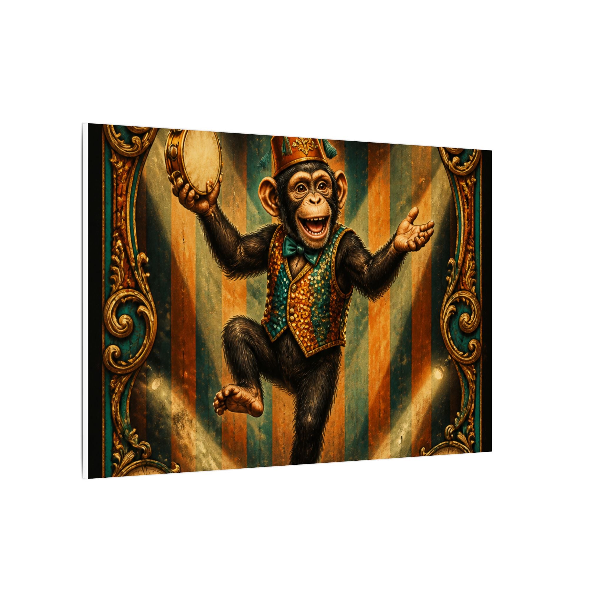 Dancing Monkey Wall Art Canvas 16×20 Baroque Home Office Decor Maximalist Print