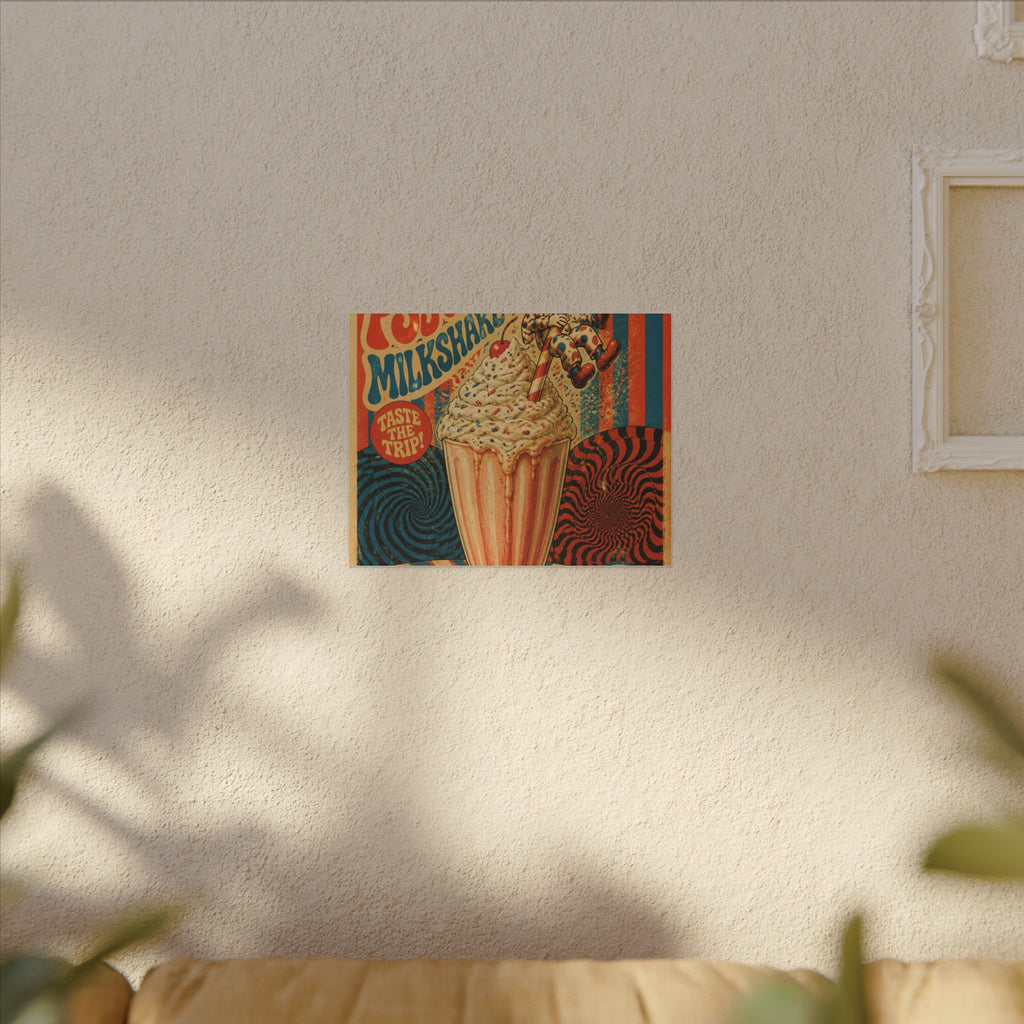 Milkshake Slide Clown Wall Art Canvas 24×36 Psychedelic Dining Room Decor Maximalist Print