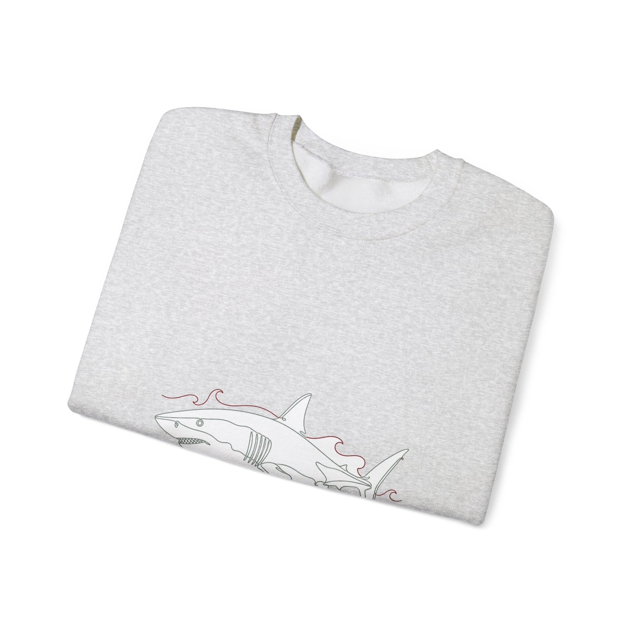 Matching Couple Sweatshirt - Shark & Dolphin Matching Couple Premium Fleece Sweatshirt Minimalist Art His Hers Christmas Gift - Design A