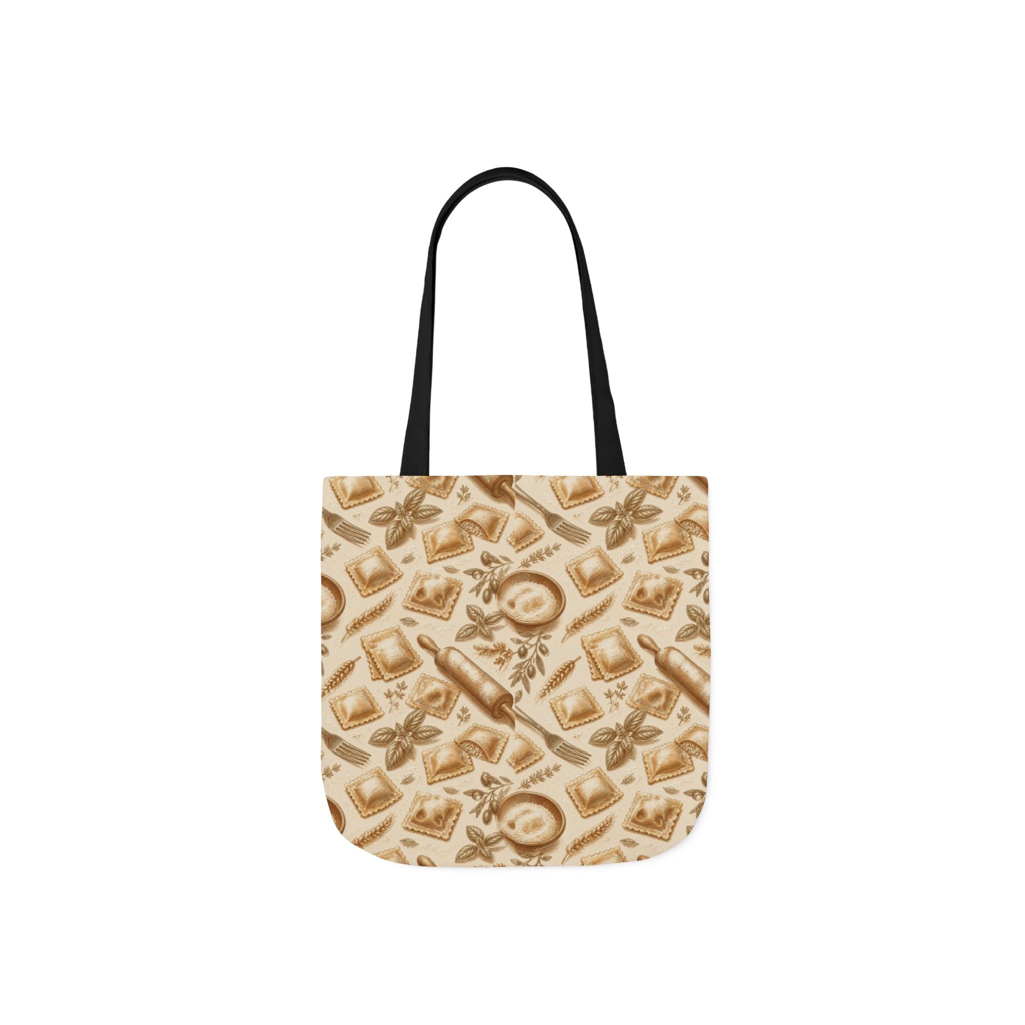 Fresh Ravioli Canvas Tote Bag Mediterranean Kitchen Botanical Design Italian Cottagecore Gift