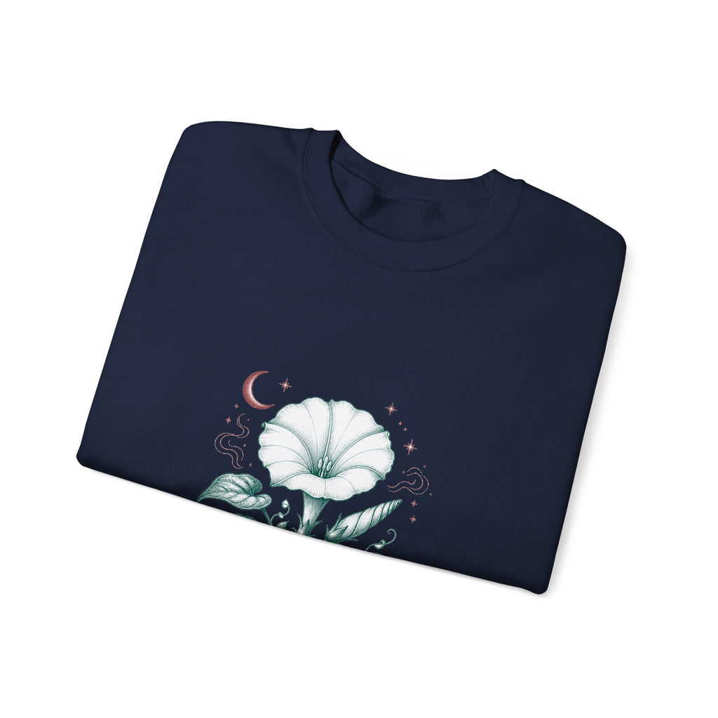 Matching Couple Sweatshirt - Sunflower & Moonflower Matching Couple Premium Fleece Sweatshirt Vintage Art His Hers Honeymoon Gift - Design B