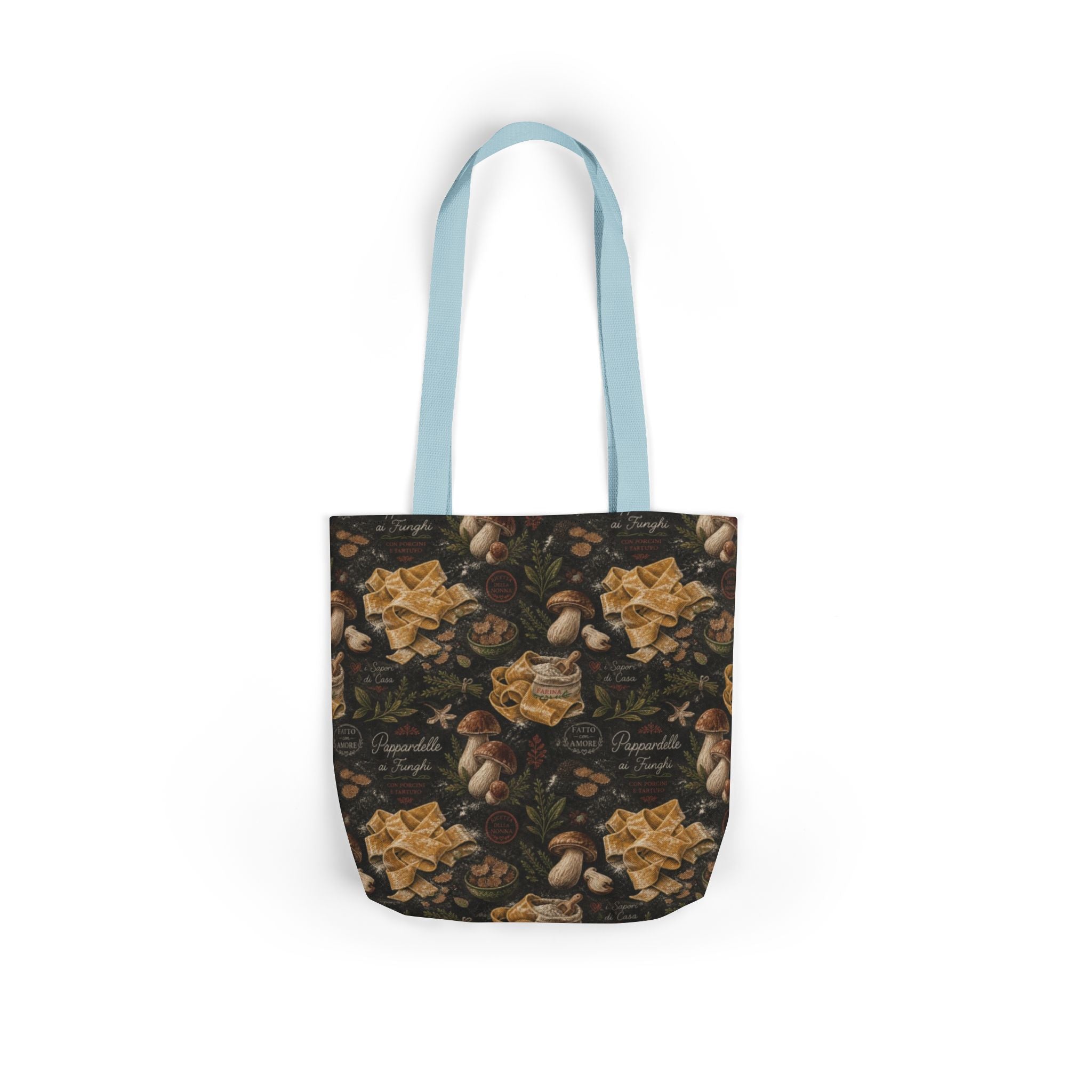 Pappardelle Ribbons Canvas Tote Bag Mediterranean Kitchen Chalk Art Design Italian Cottagecore Gift