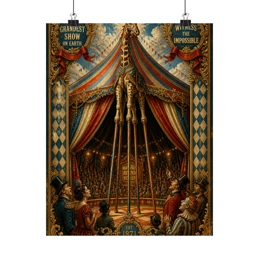 Giraffe on Stilts Wall Art Poster 18×24 Baroque Home Office Decor Maximalist Print