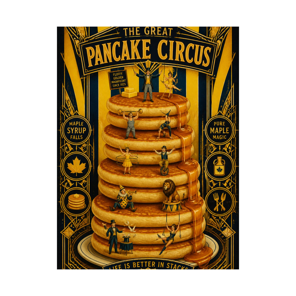 Pancake Stack Platform Wall Art Poster 24×36 Art Deco Bar Area Decor Maximalist Print