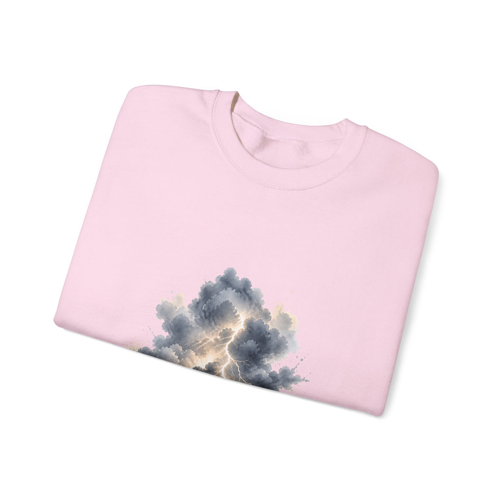 Matching Couple Sweatshirt - Storm & Rainbow Matching Couple Crewneck Sweatshirt Watercolor Art His Hers Engagement Gift - Design A