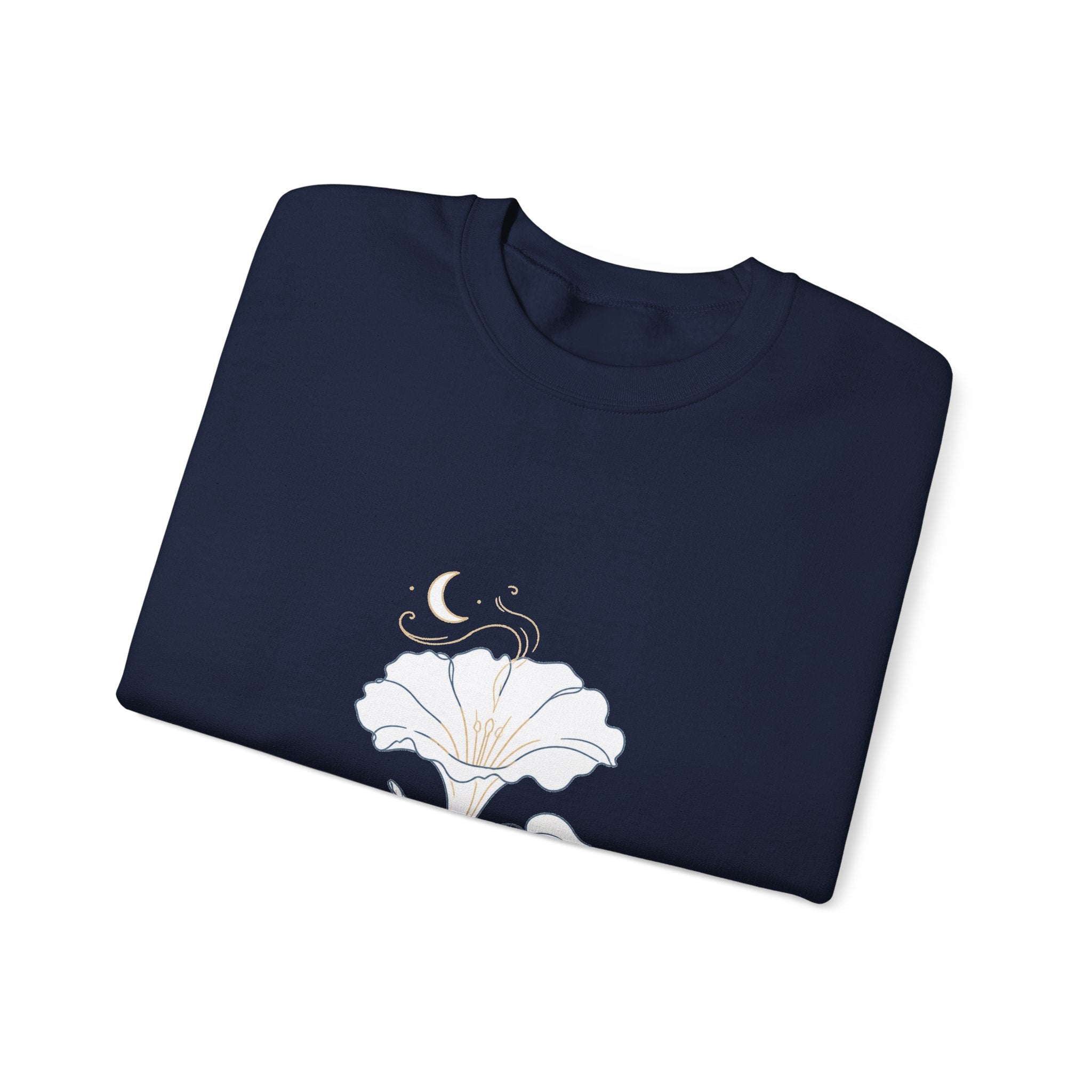 Matching Couple Sweatshirt - Sunflower & Moonflower Matching Couple Premium Fleece Sweatshirt Minimalist Art His Hers Christmas Gift - Design B