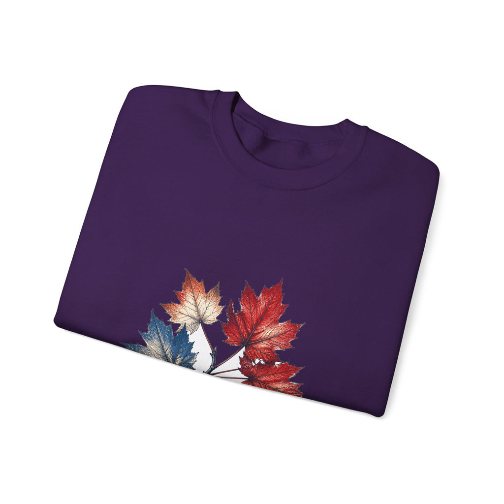 Matching Couple Sweatshirt - Cherry Blossom & Maple Leaf Matching Couple Crewneck Sweatshirt Hand-Drawn Art His Hers Best Friend Gift - Design B