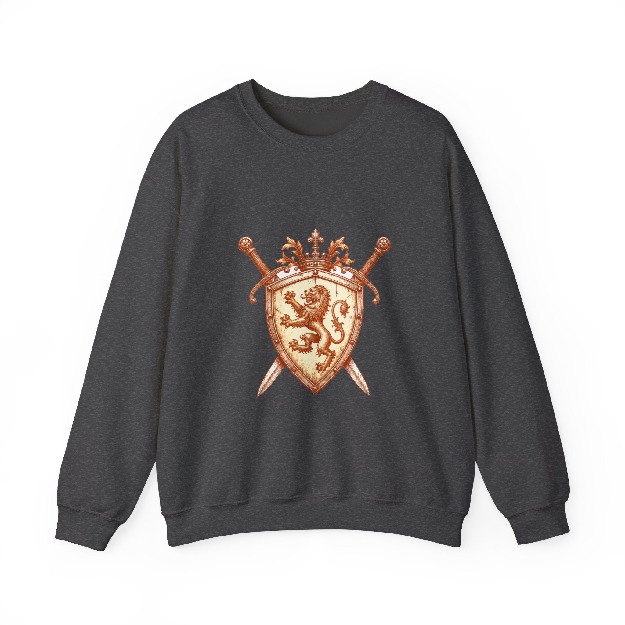 Matching Couple Sweatshirt - Crown & Shield Matching Couple Premium Fleece Sweatshirt Vintage Art His Hers Honeymoon Gift - Design B