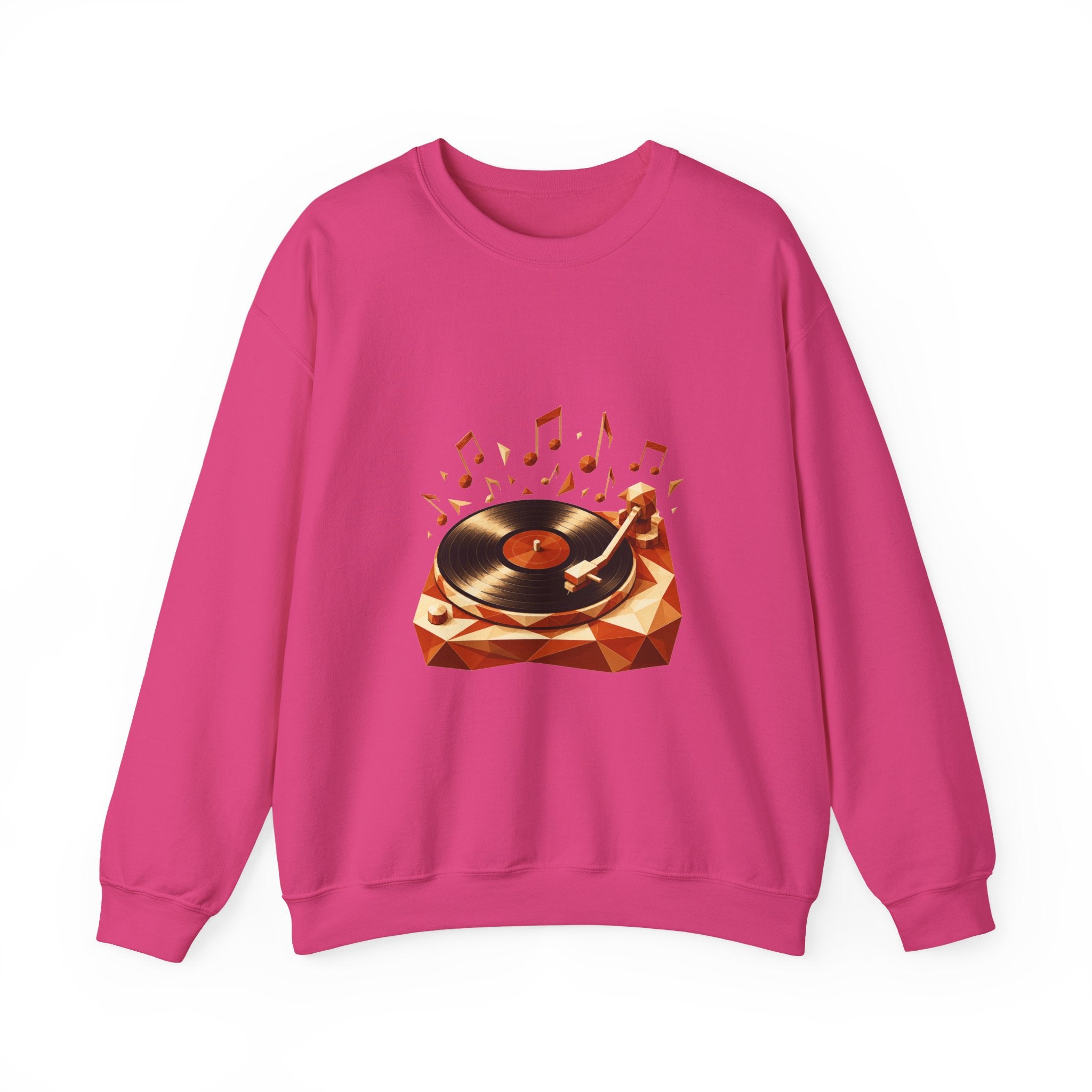 Matching Couple Sweatshirt - Vinyl & Cassette Matching Couple Premium Fleece Sweatshirt Geometric Art His Hers Love Gift - Design A