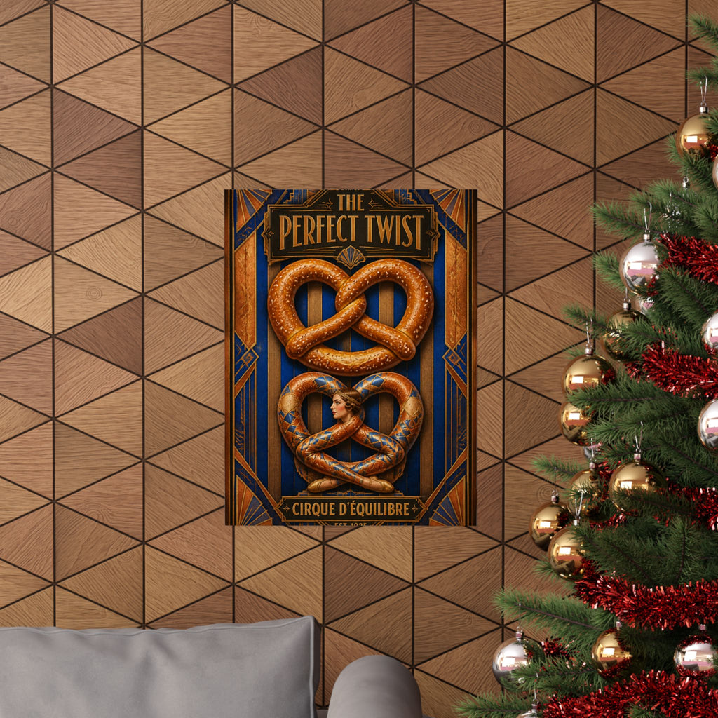 Pretzel Contortionist Wall Art Poster 18×24 Art Deco Entryway Decor Maximalist Print