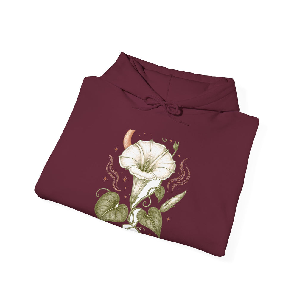 Matching Couple Sweatshirt - Sunflower & Moonflower Matching Couple Hooded Sweatshirt Vintage Art His Hers Wedding Gift - Design B
