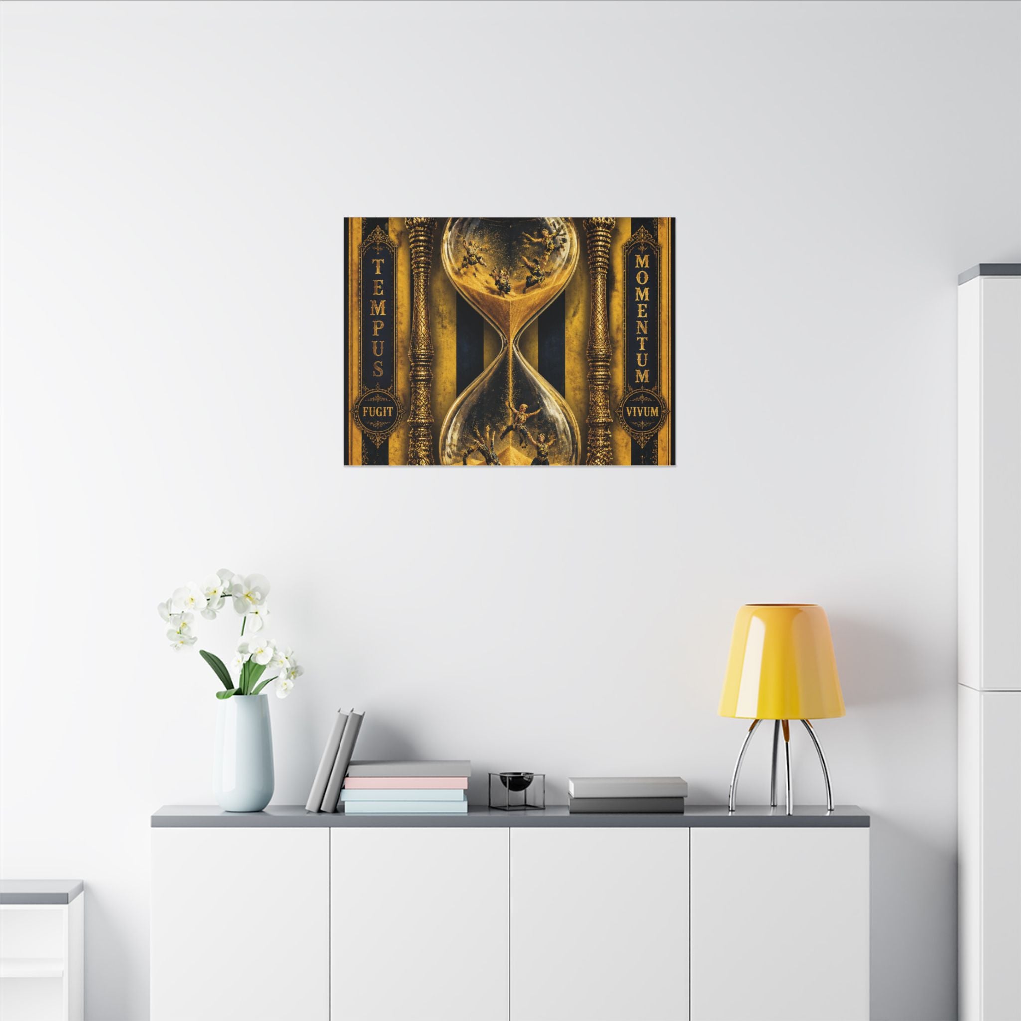Hourglass Acrobats Wall Art Canvas 16×20 Baroque Home Office Decor Maximalist Print