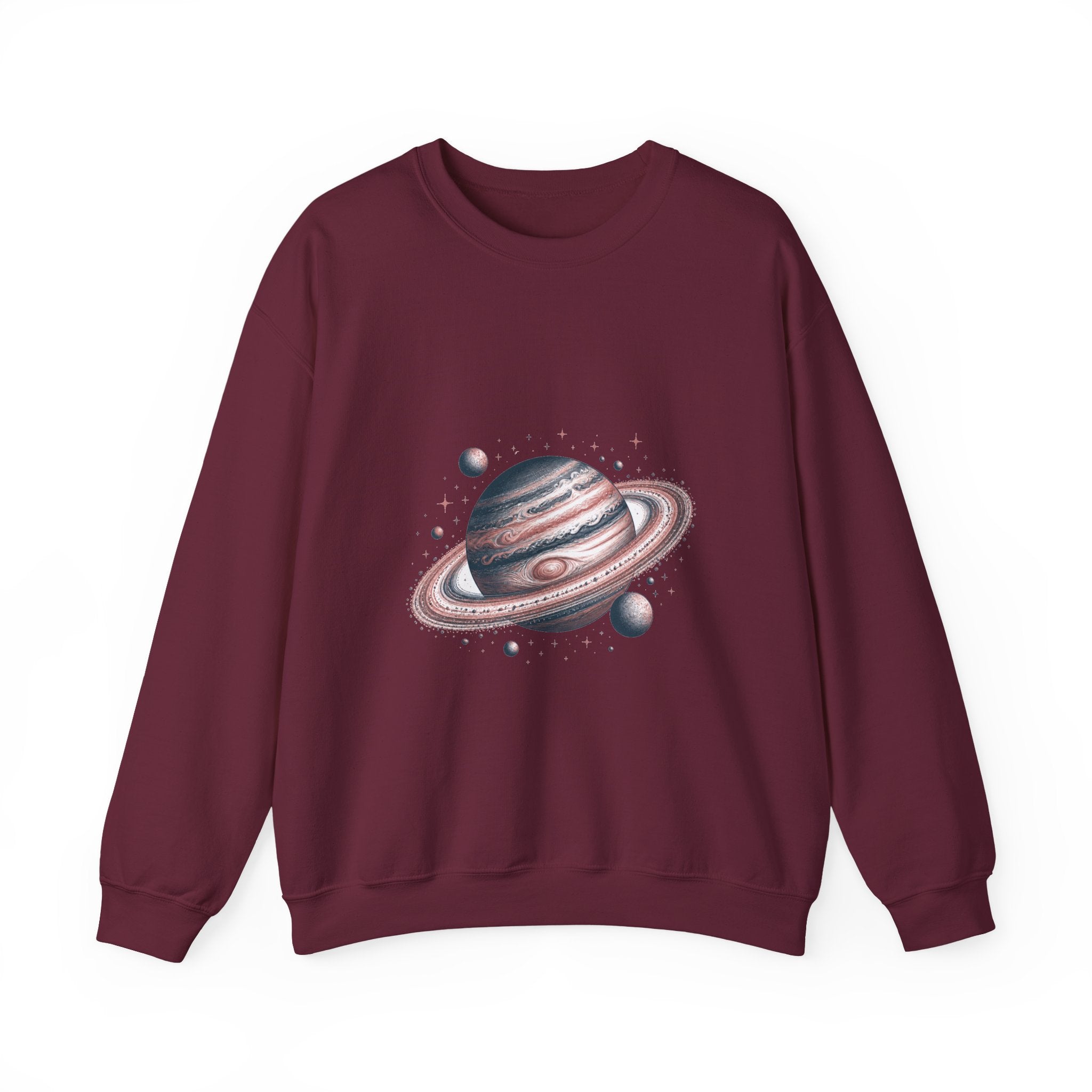 Matching Couple Sweatshirt - Astronaut & Planet Matching Couple Crewneck Sweatshirt Hand-Drawn Art His Hers Best Friend Gift - Design B