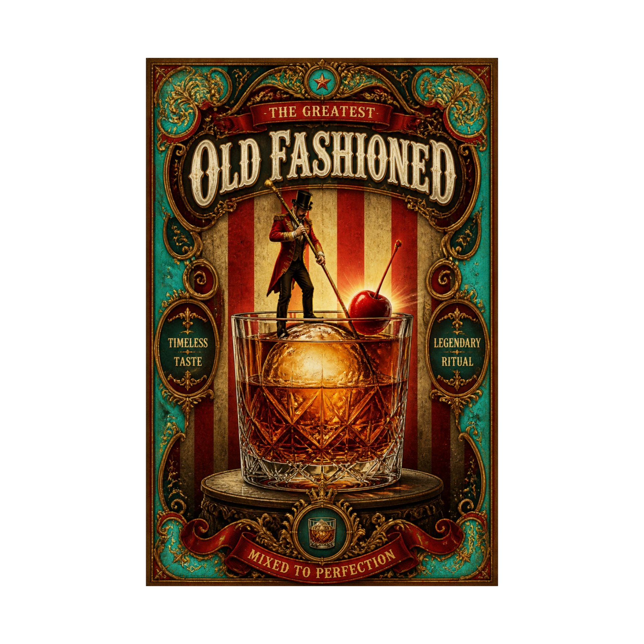 Old Fashioned Ringmaster Wall Art Poster 24×36 Baroque Studio Decor Maximalist Print