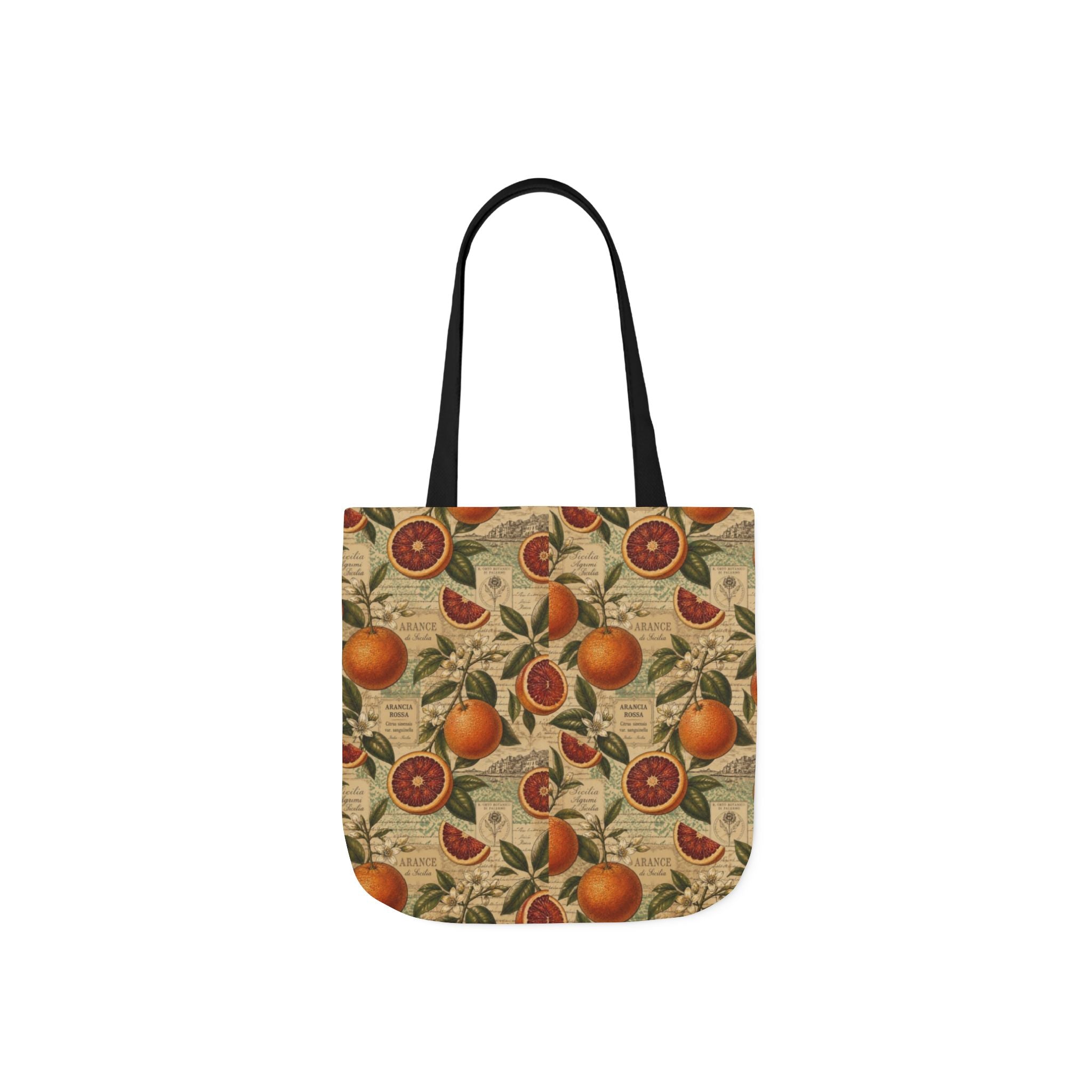 Blood Oranges Canvas Tote Bag Mediterranean Kitchen Botanical Design Italian Cottagecore Gift