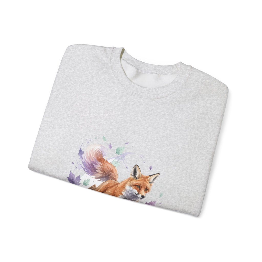 Matching Couple Sweatshirt - Fox & Rabbit Matching Couple Crewneck Sweatshirt Watercolor Art His Hers Engagement Gift - Design A