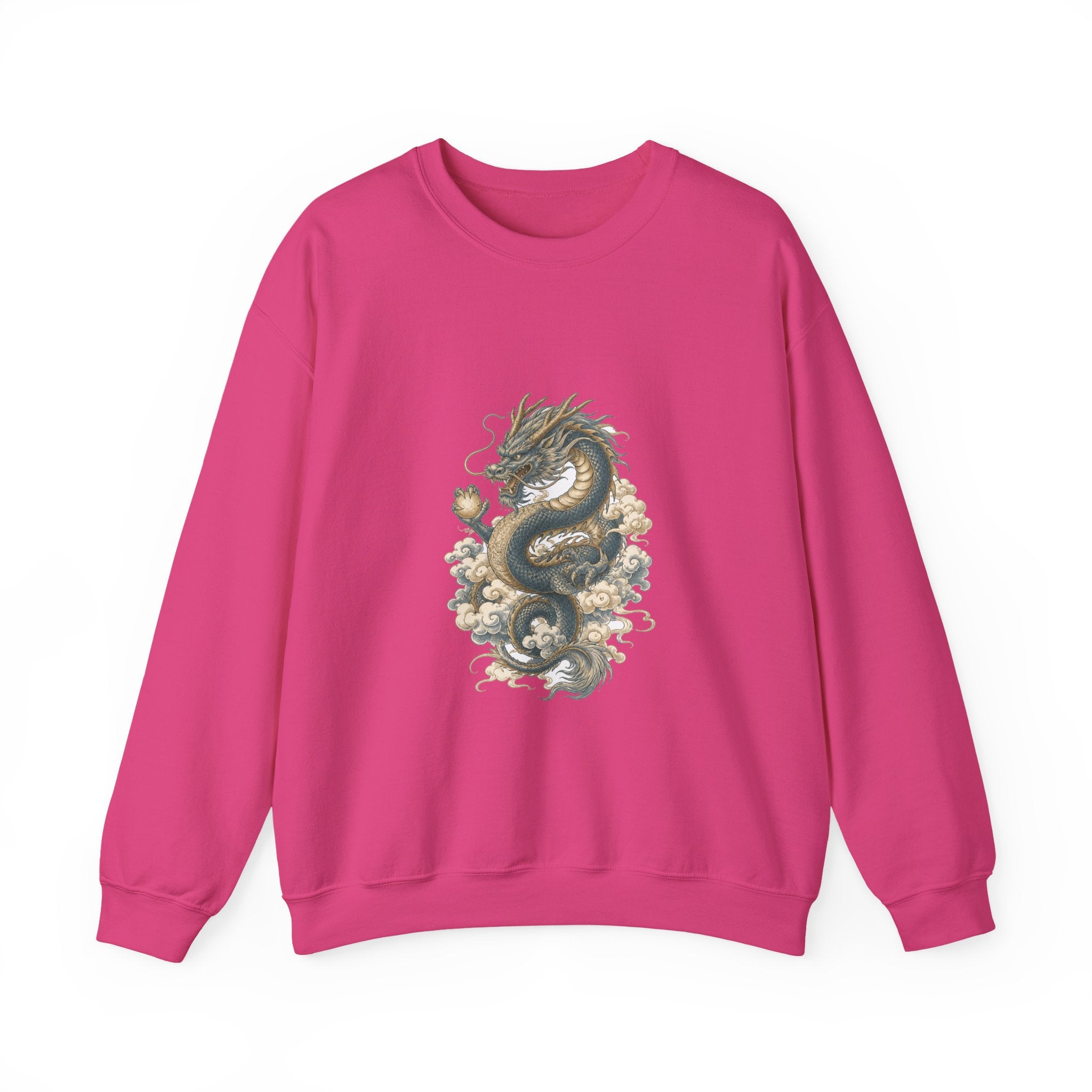 Matching Couple Sweatshirt - Dragon & Phoenix Matching Couple Crewneck Sweatshirt Hand-Drawn Art His Hers Best Friend Gift - Design A