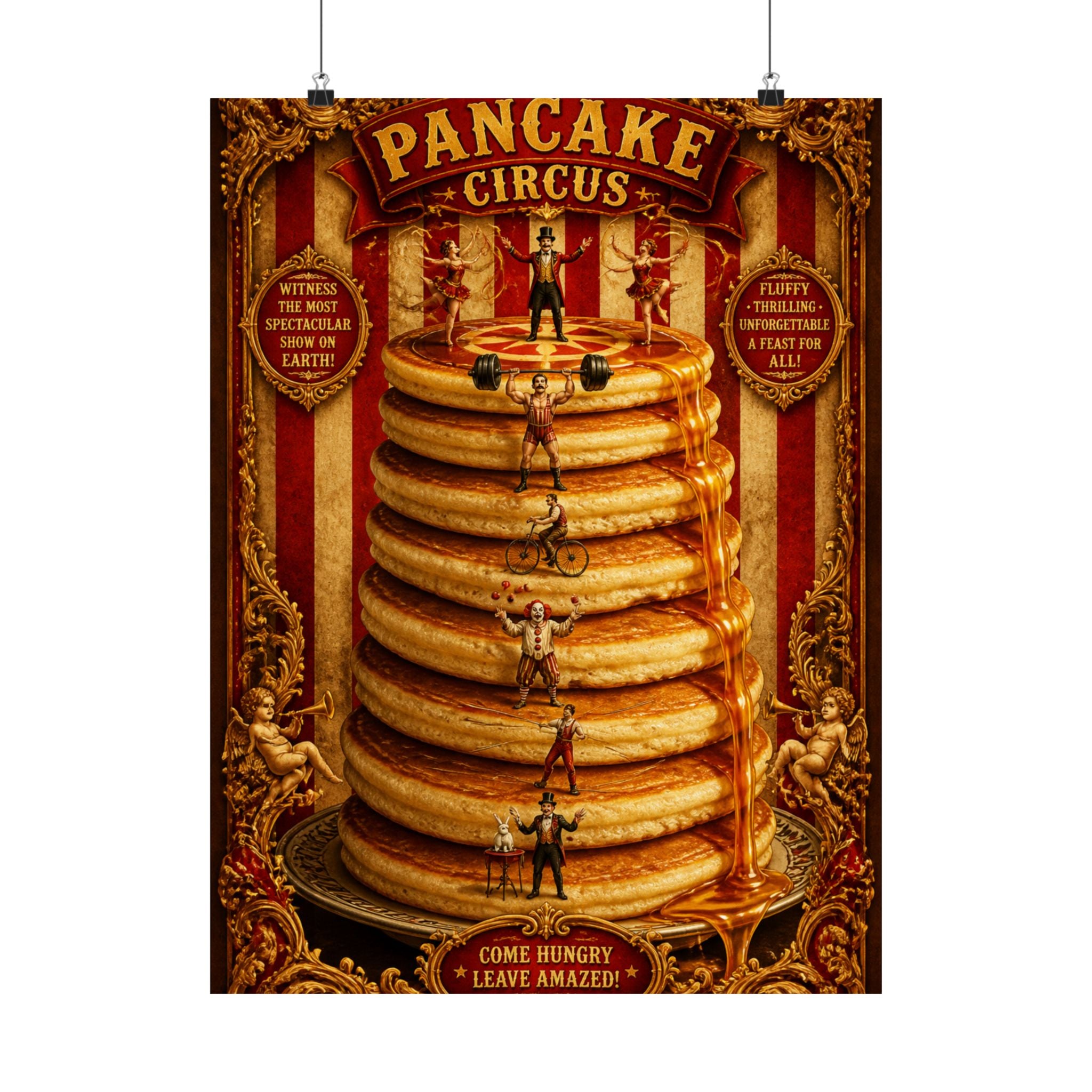 Pancake Stack Platform Wall Art Poster 24×36 Baroque Studio Decor Maximalist Print