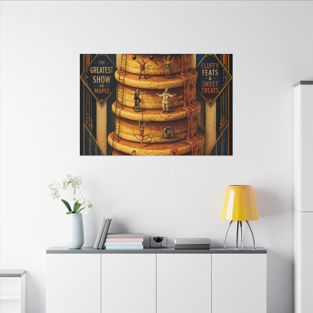 Pancake Stack Platform Wall Art Canvas 16×20 Art Deco Entryway Decor Maximalist Print