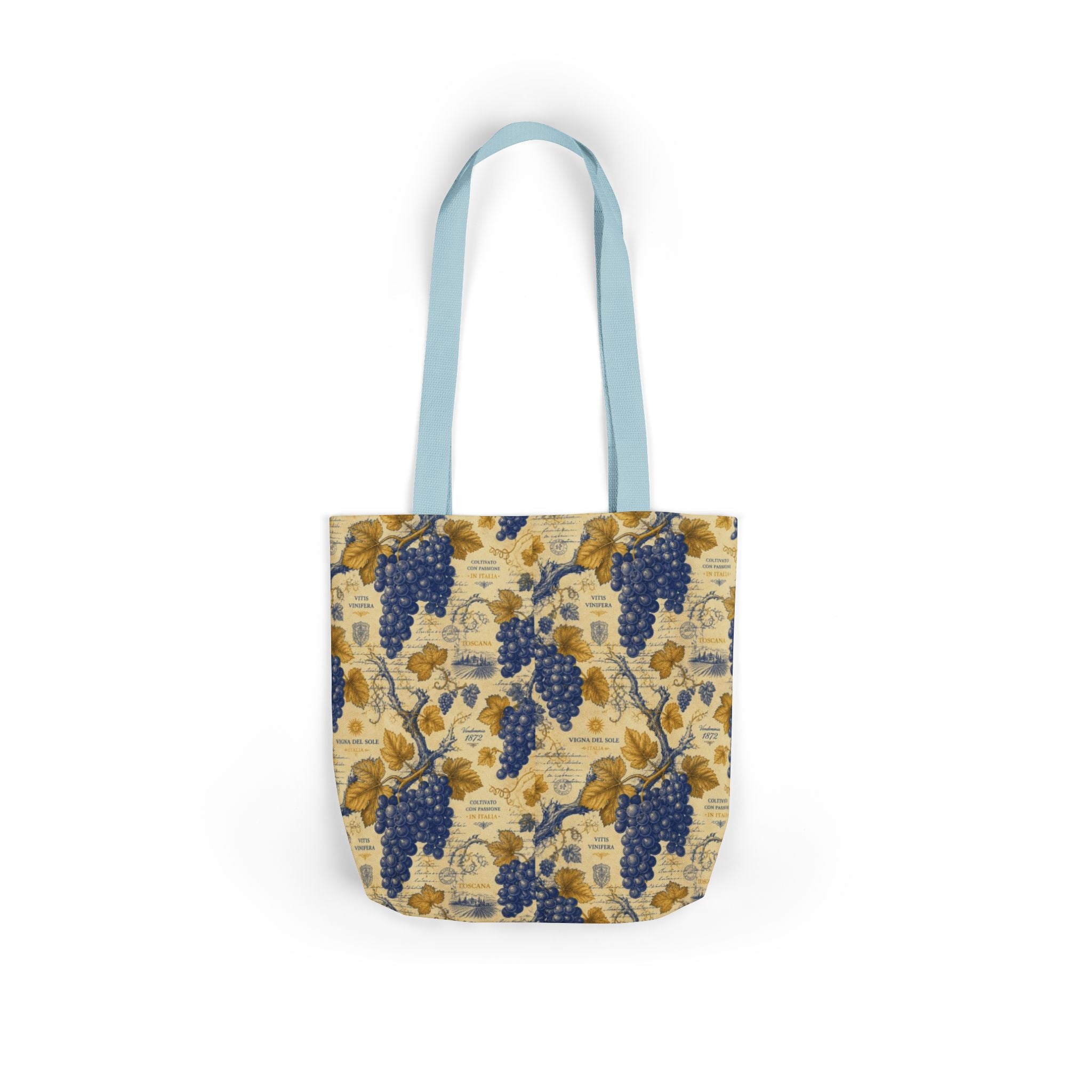 Grape Clusters Canvas Tote Bag Mediterranean Kitchen Botanical Design Italian Cottagecore Gift