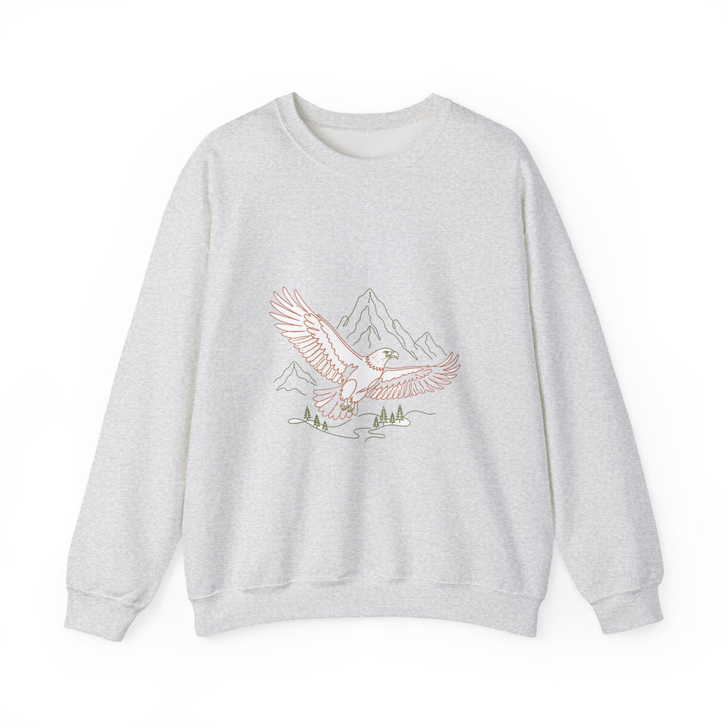 Matching Couple Sweatshirt - Eagle & Whale Matching Couple Premium Fleece Sweatshirt Minimalist Art His Hers Christmas Gift - Design A