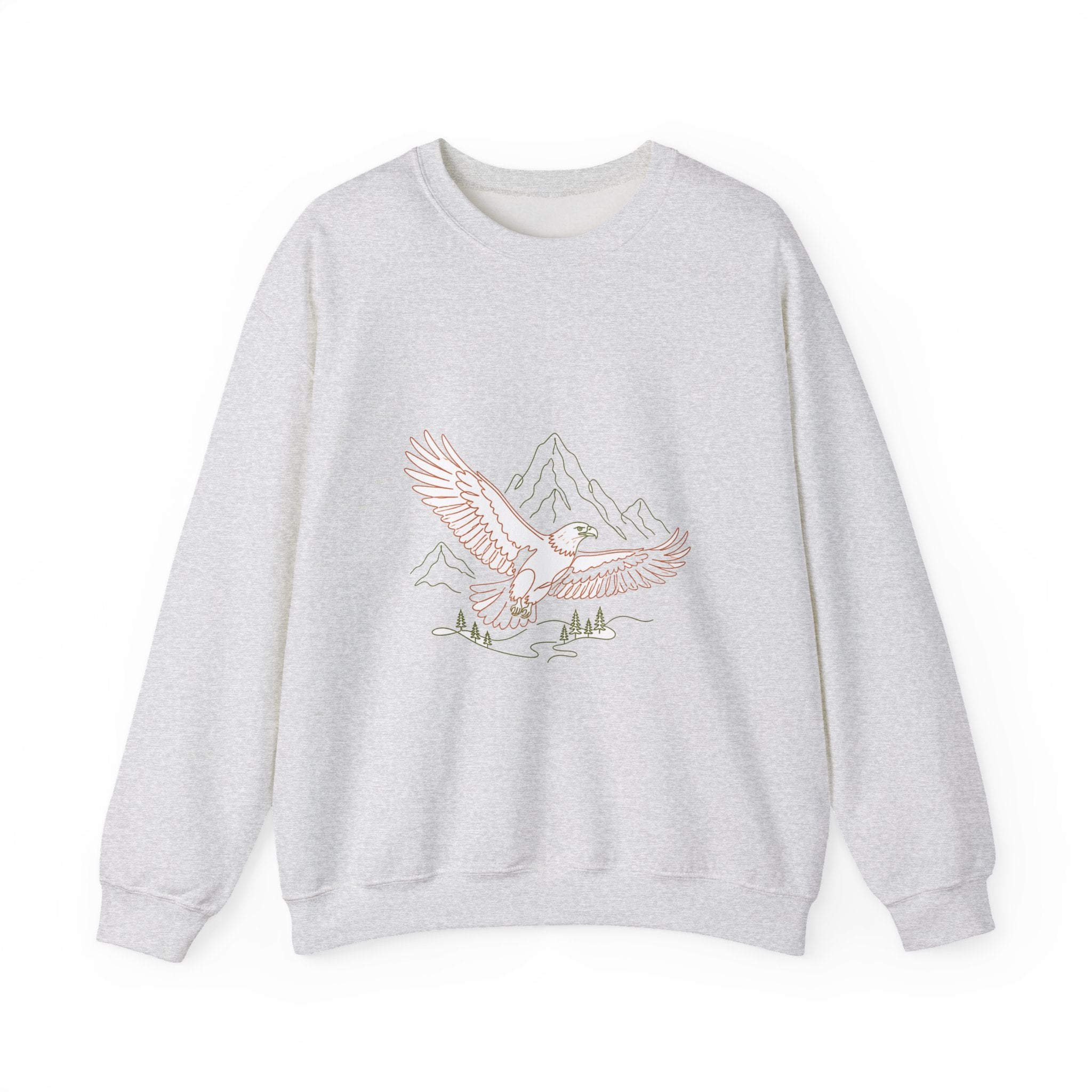 Matching Couple Sweatshirt - Eagle & Whale Matching Couple Premium Fleece Sweatshirt Minimalist Art His Hers Christmas Gift - Design A