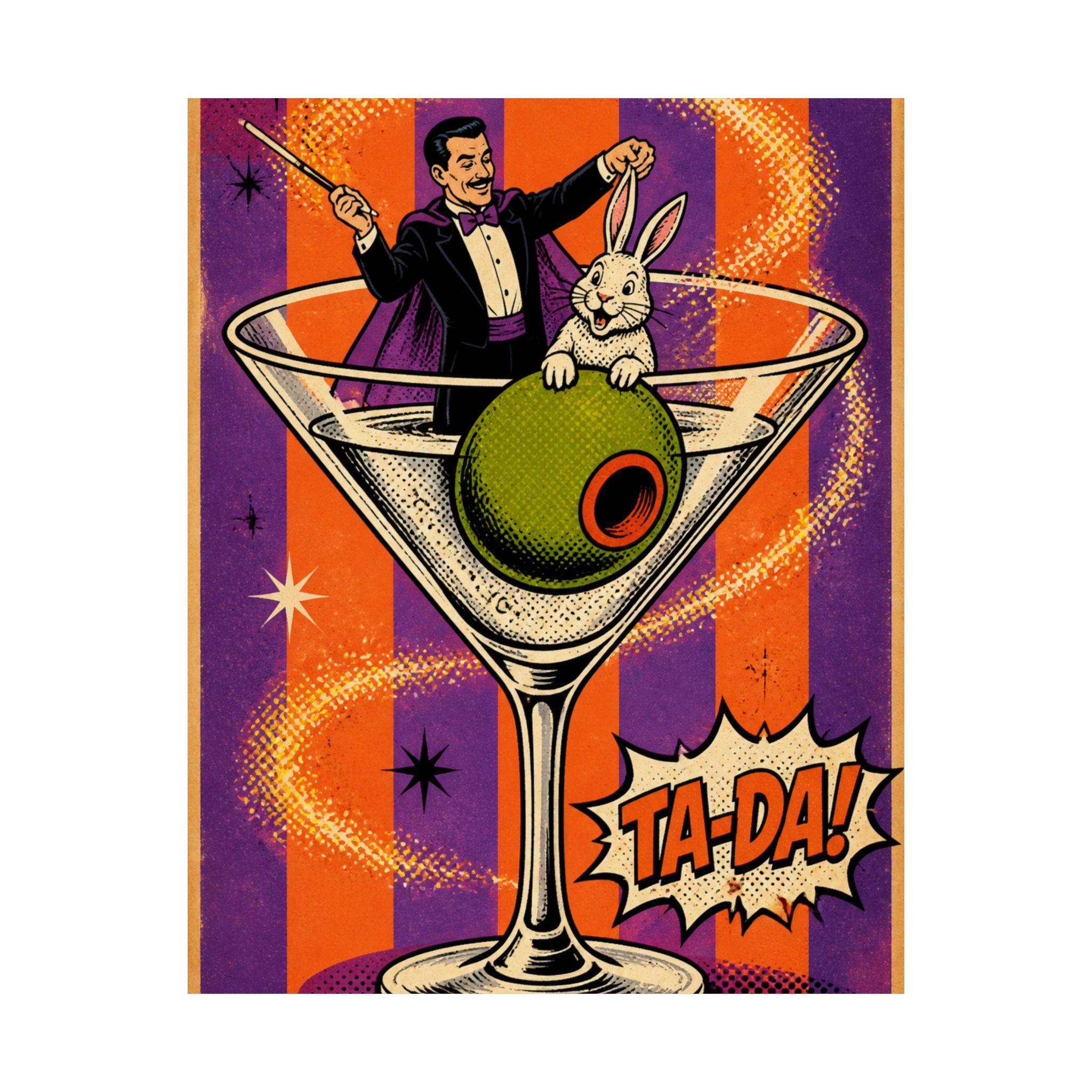 Martini Magician Wall Art Poster 18×24 Pop Art Living Room Decor Maximalist Print