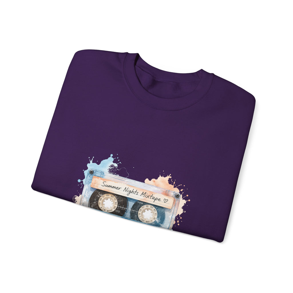 Matching Couple Sweatshirt - Vinyl & Cassette Matching Couple Comfort Colors Crew Watercolor Art His Hers Birthday Gift - Design B