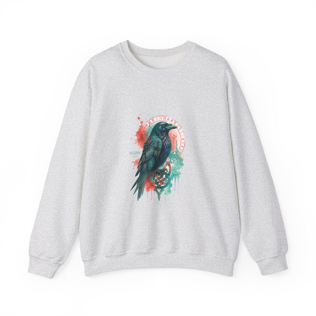 Matching Couple Sweatshirt - Huginn & Muninn Matching Couple Crewneck Sweatshirt Watercolor Art His Hers Engagement Gift - Design A