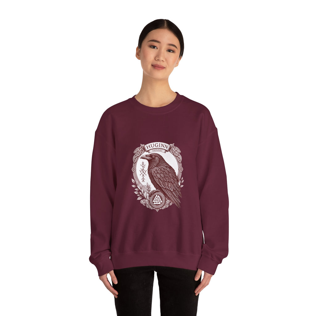 Matching Couple Sweatshirt - Huginn & Muninn Matching Couple Premium Fleece Sweatshirt Vintage Art His Hers Honeymoon Gift - Design A