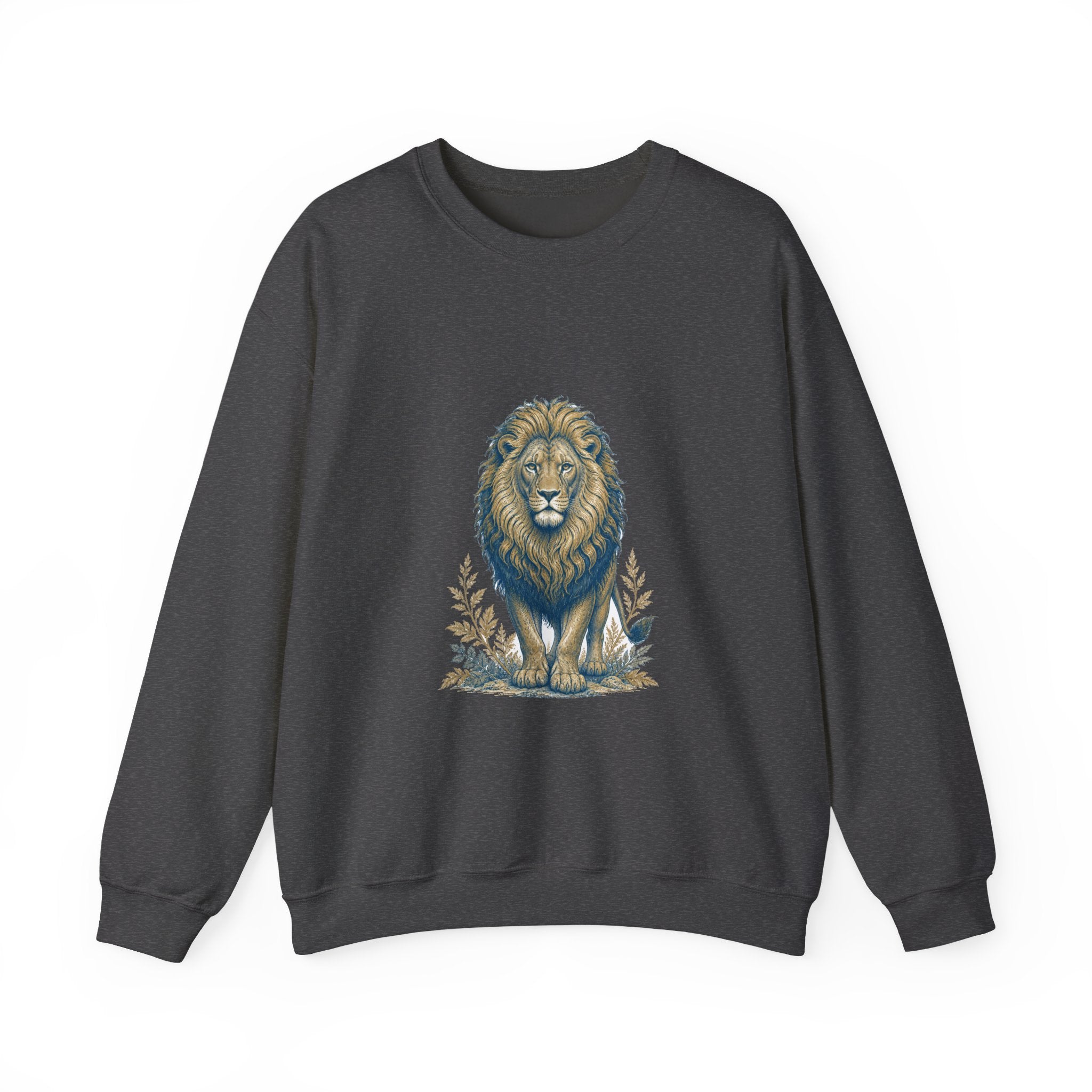Matching Couple Sweatshirt - Lion & Lamb Matching Couple Premium Fleece Sweatshirt Vintage Art His Hers Honeymoon Gift - Design A