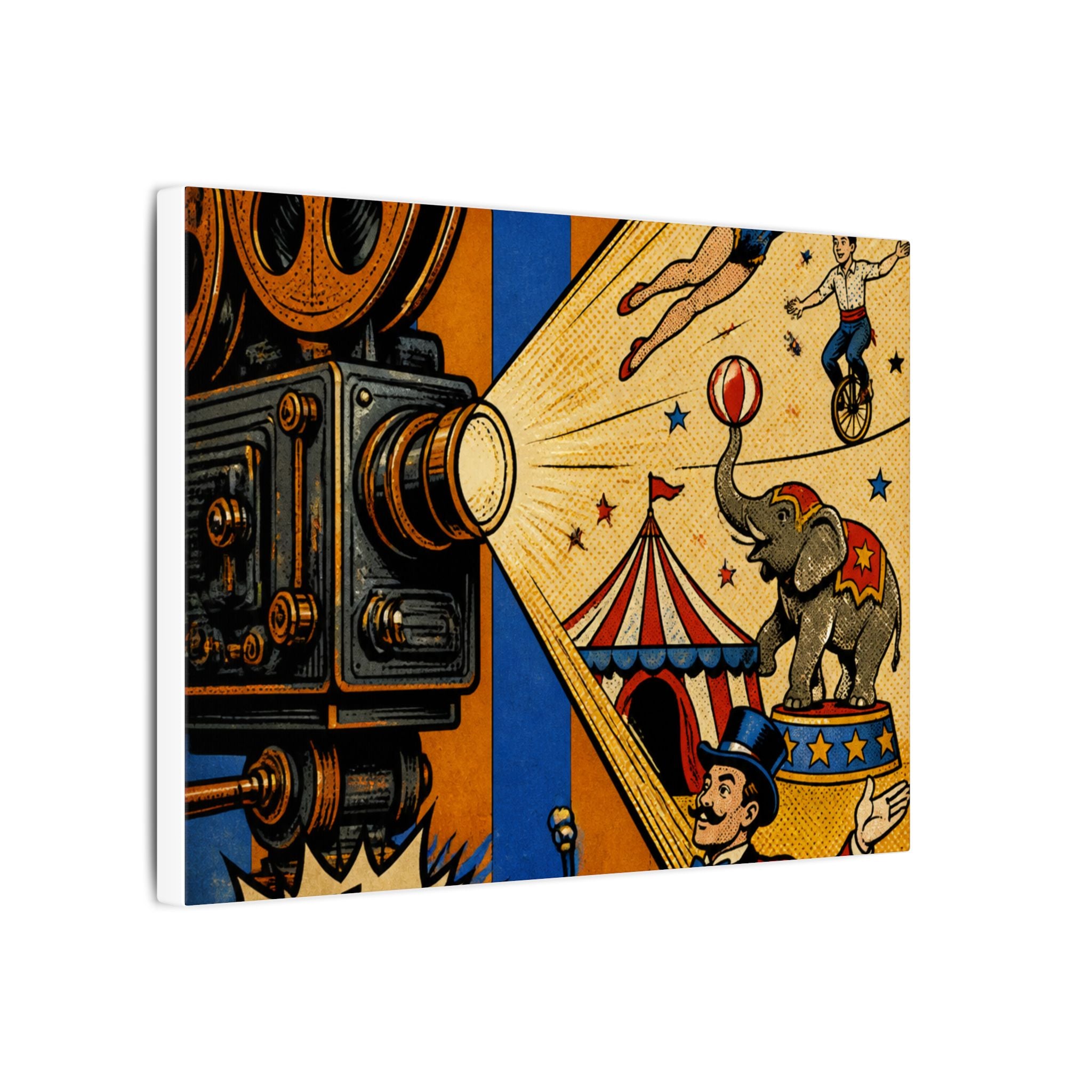 Film Camera Projector Show Wall Art Canvas 24×36 Pop Art Restaurant Decor Maximalist Print