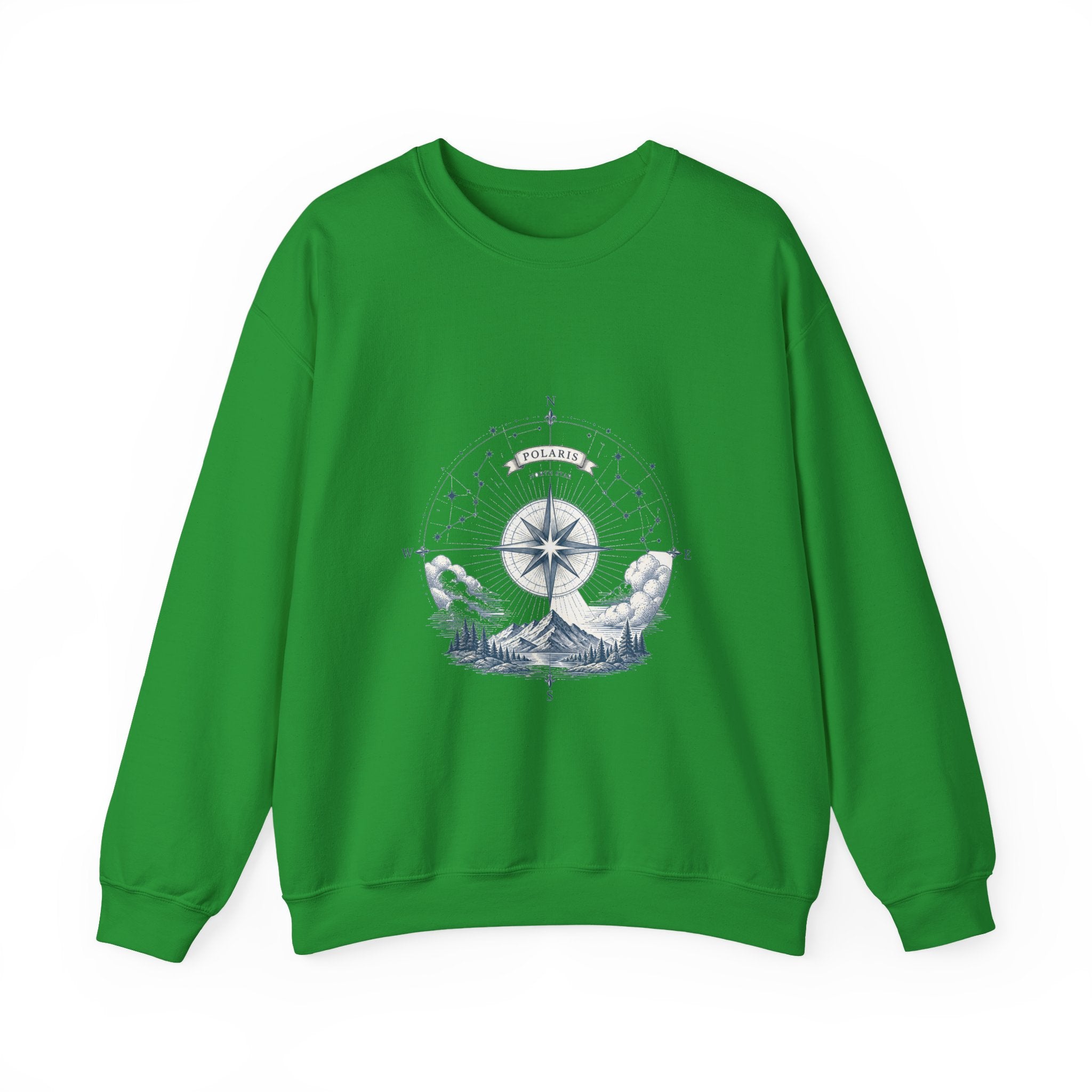 Matching Couple Sweatshirt - Shooting Star & North Star Matching Couple Crewneck Sweatshirt Vintage Art His Hers Wedding Gift - Design B