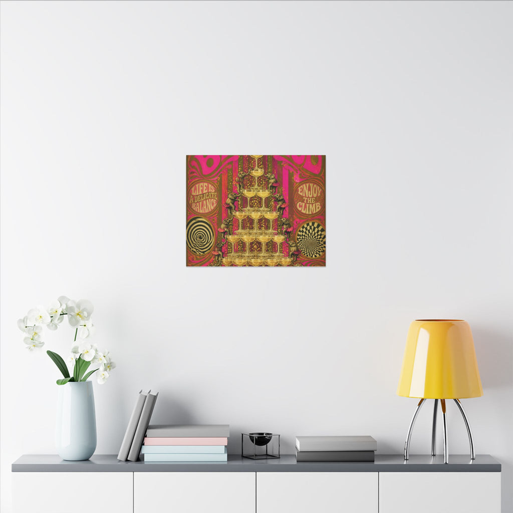 Champagne Tower Elephants Wall Art Canvas 16×20 Psychedelic Cafe Decor Maximalist Print