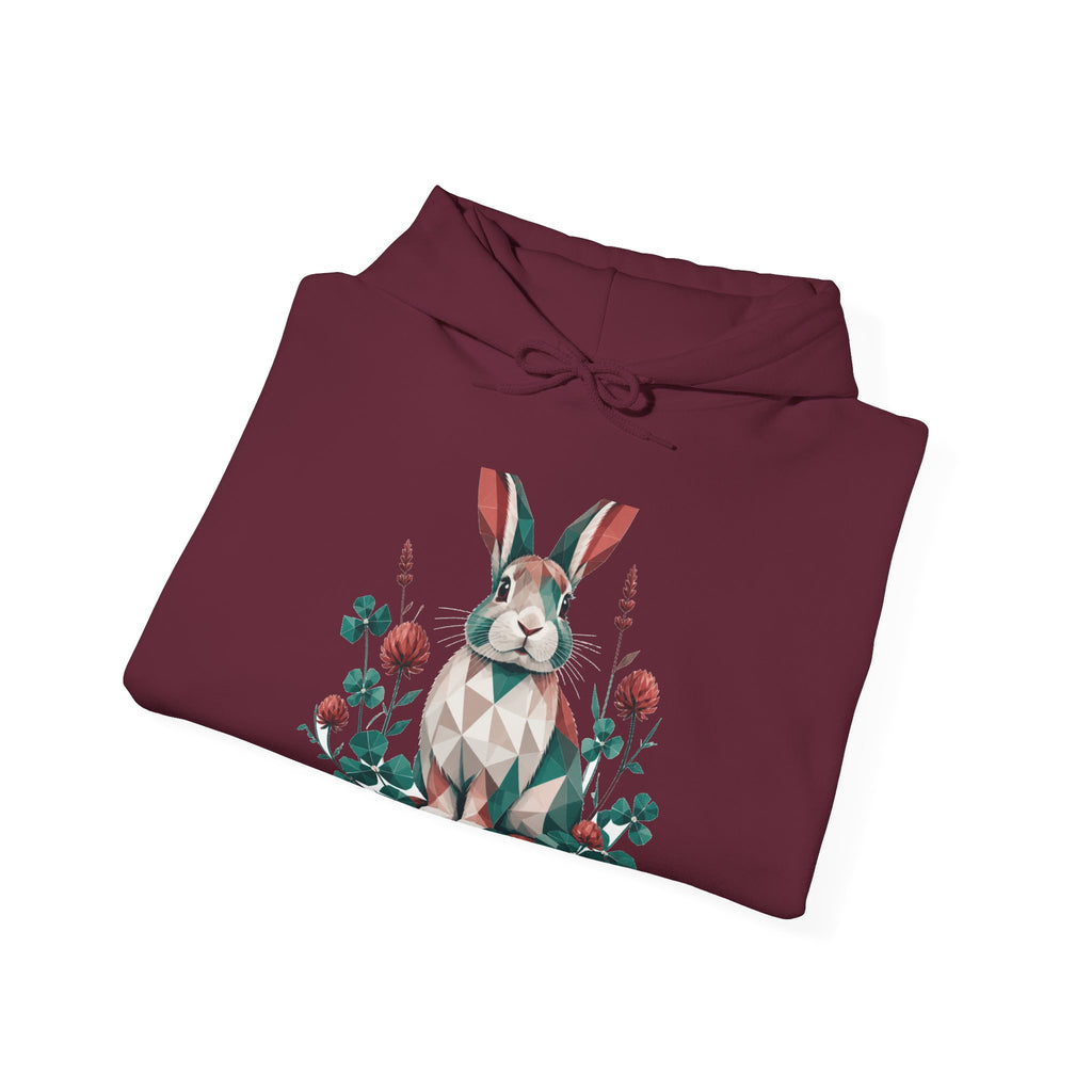 Matching Couple Sweatshirt - Fox & Rabbit Matching Couple Hooded Sweatshirt Geometric Art His Hers Couple Gift - Design B